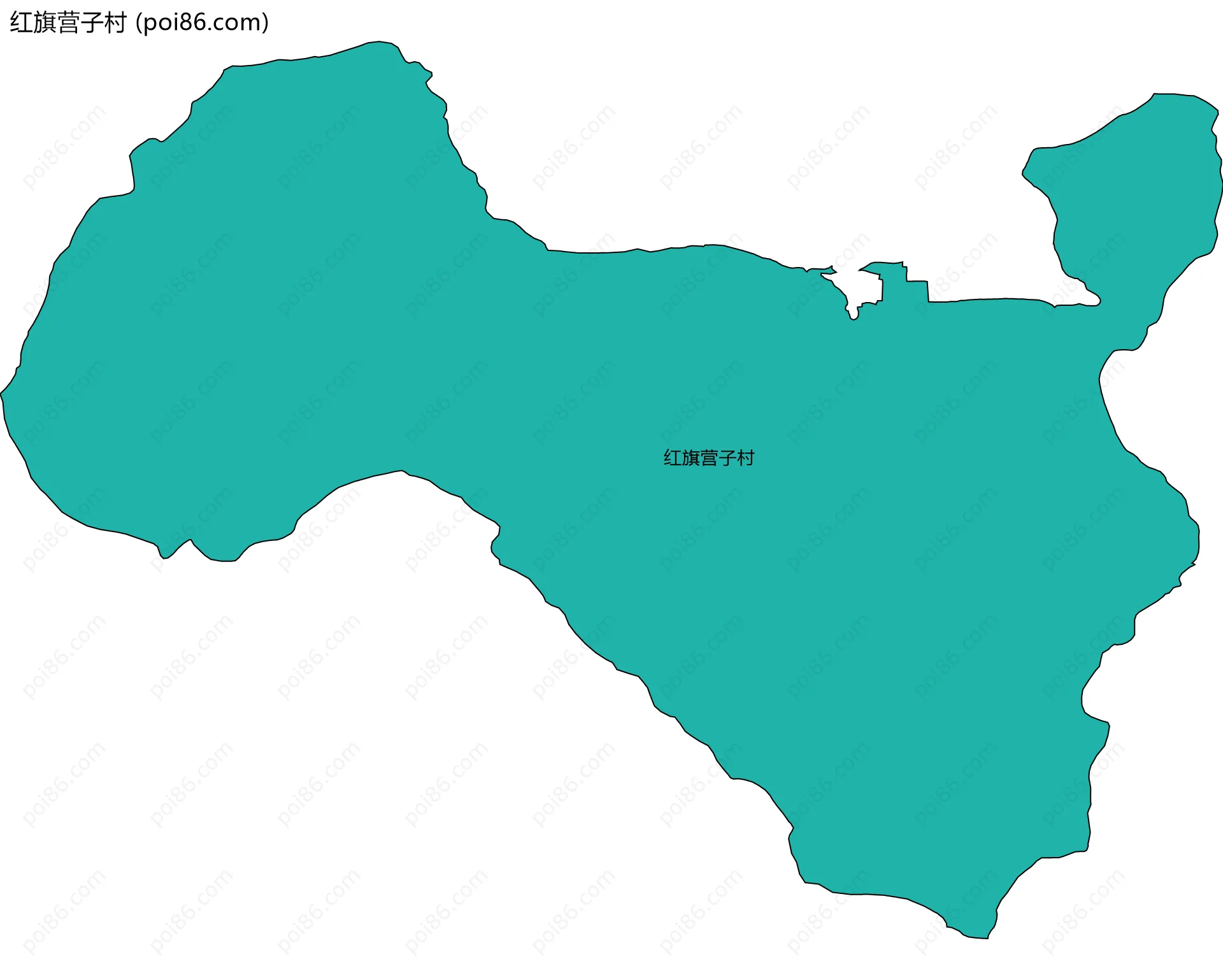 红旗营子村边界地图