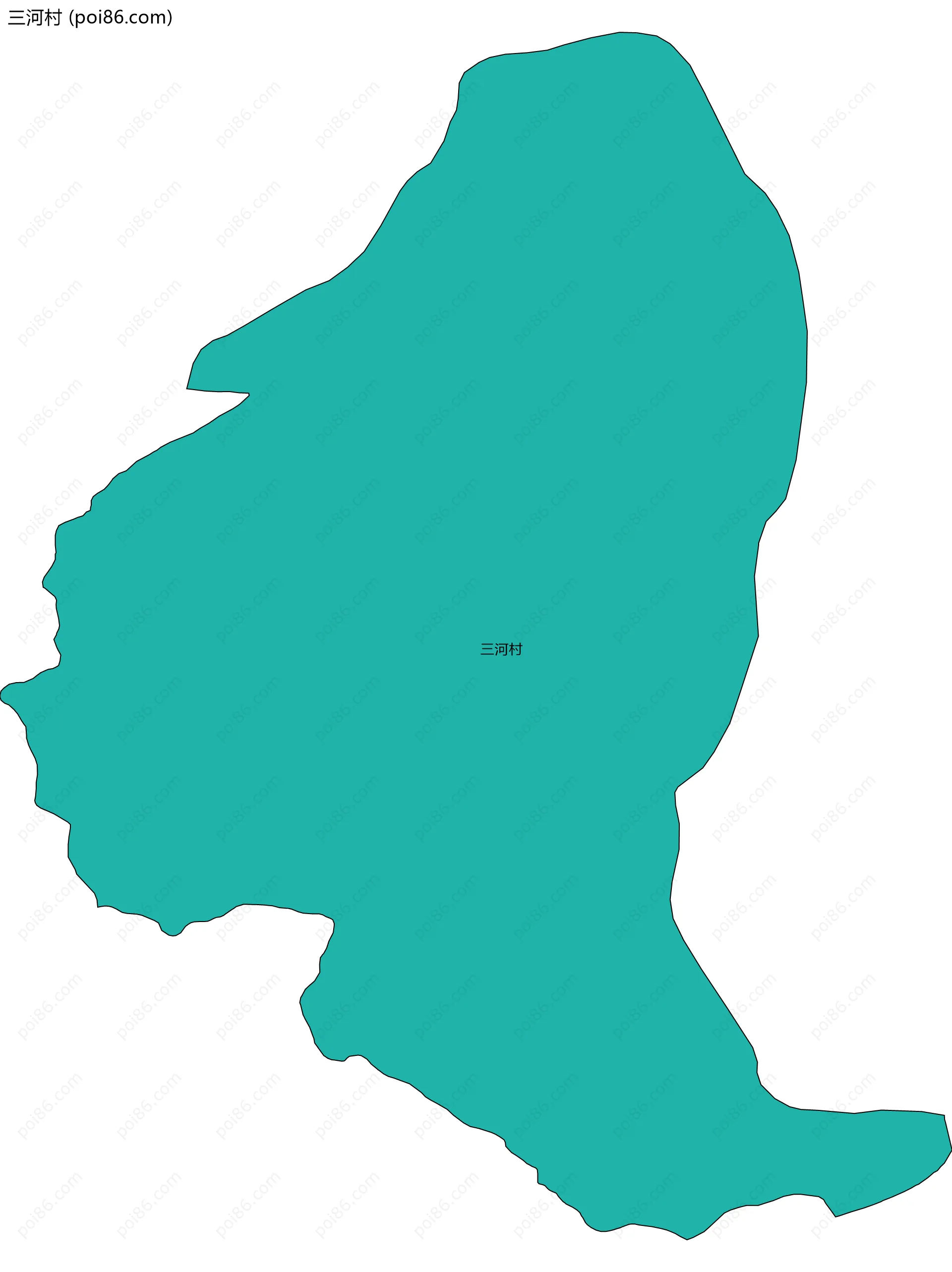 三河村边界地图