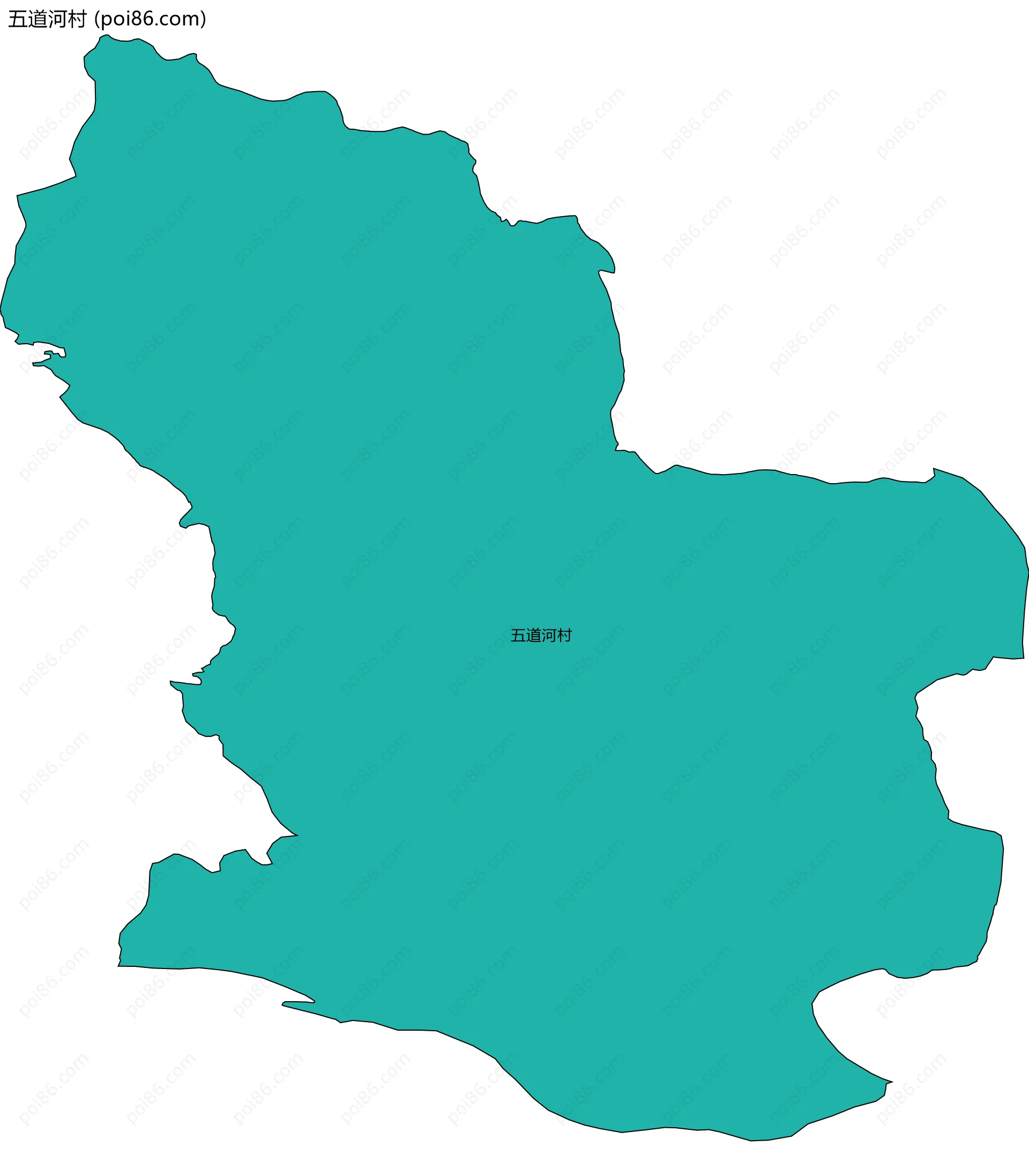 五道河村边界地图