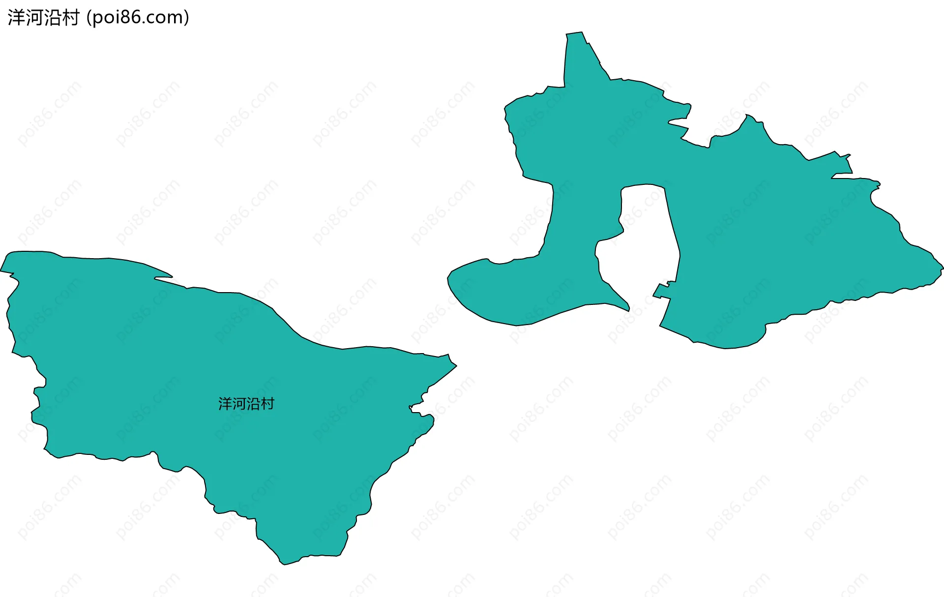 洋河沿村边界地图