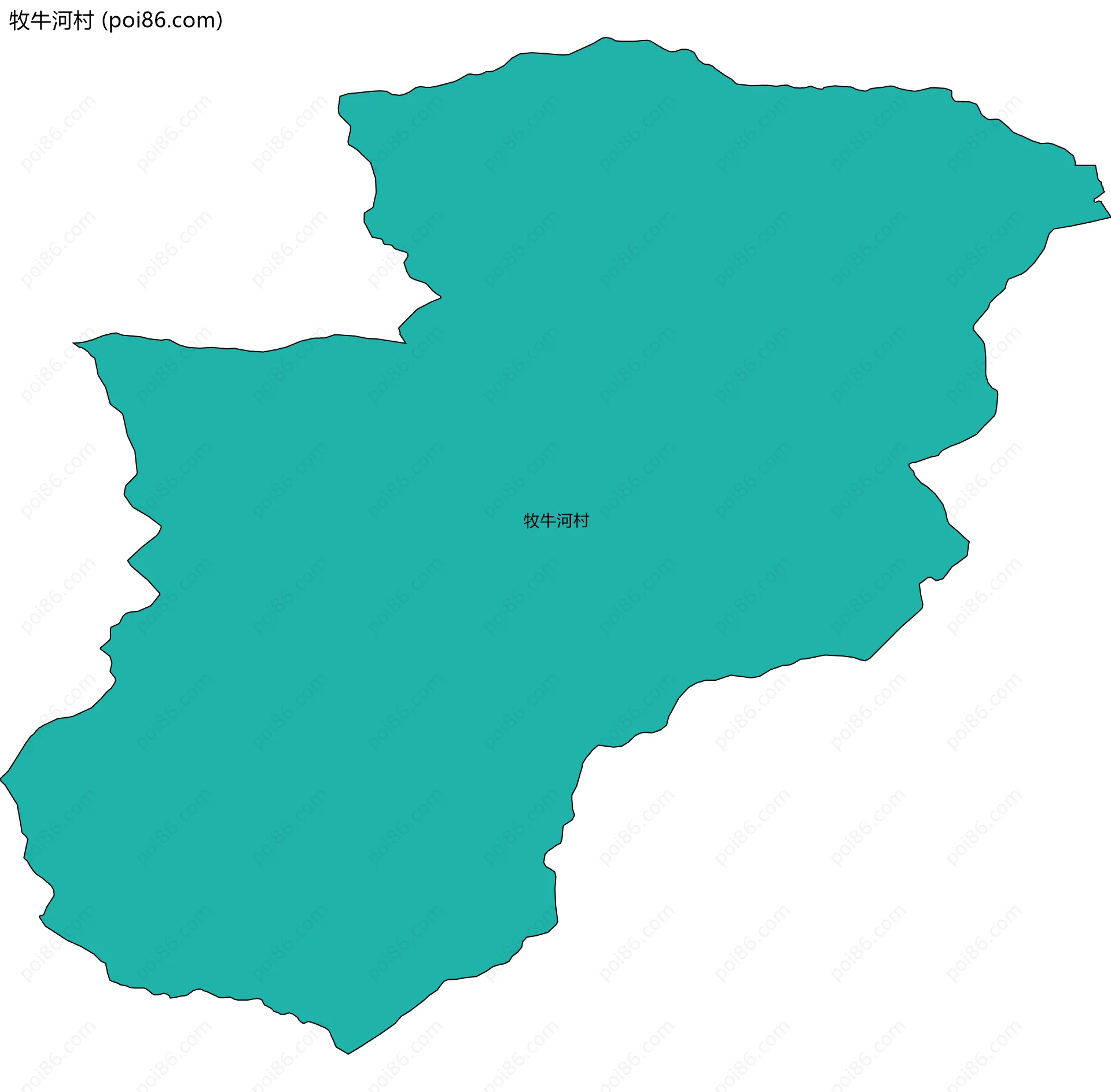 牧牛河村边界地图