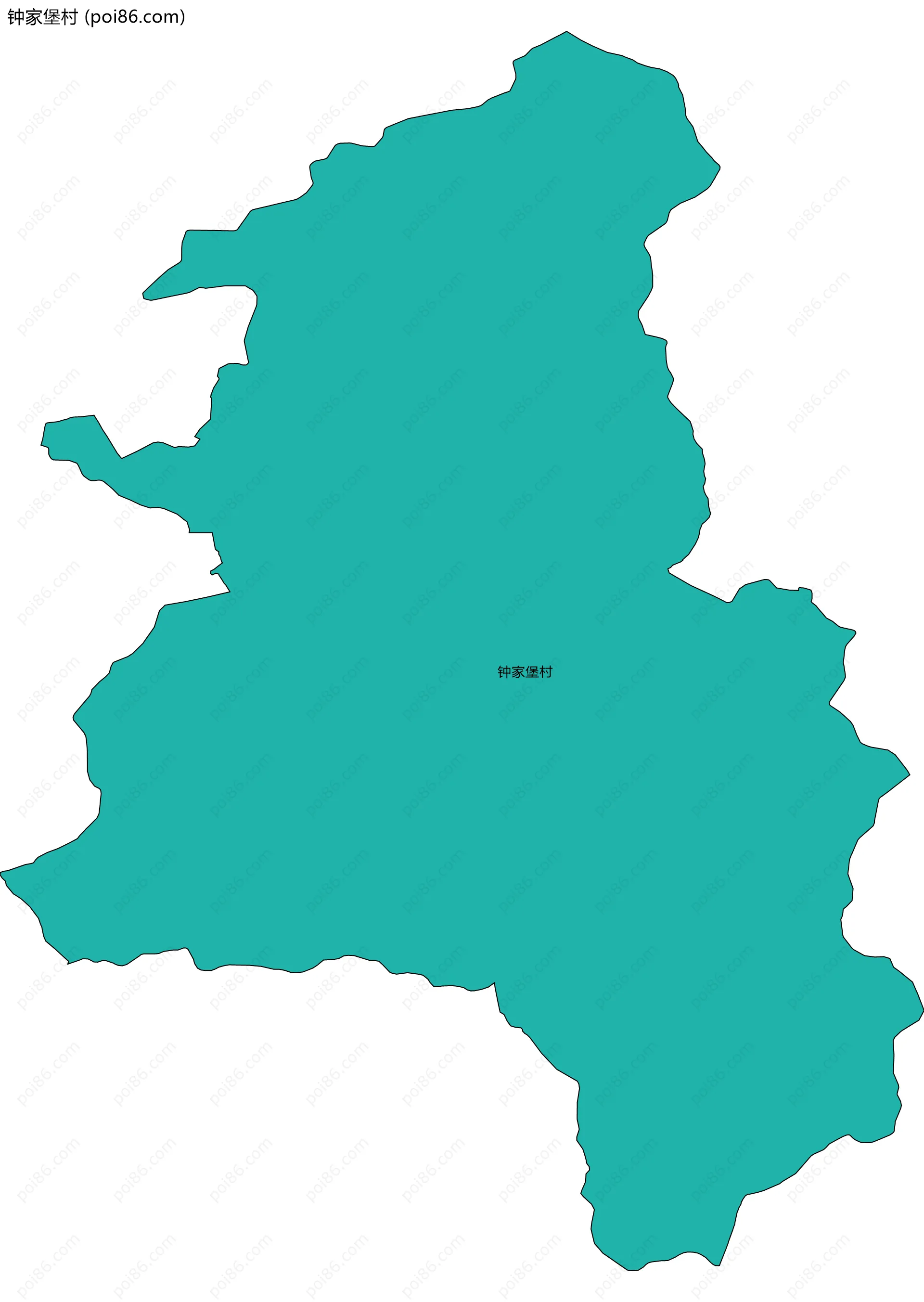 钟家堡村边界地图