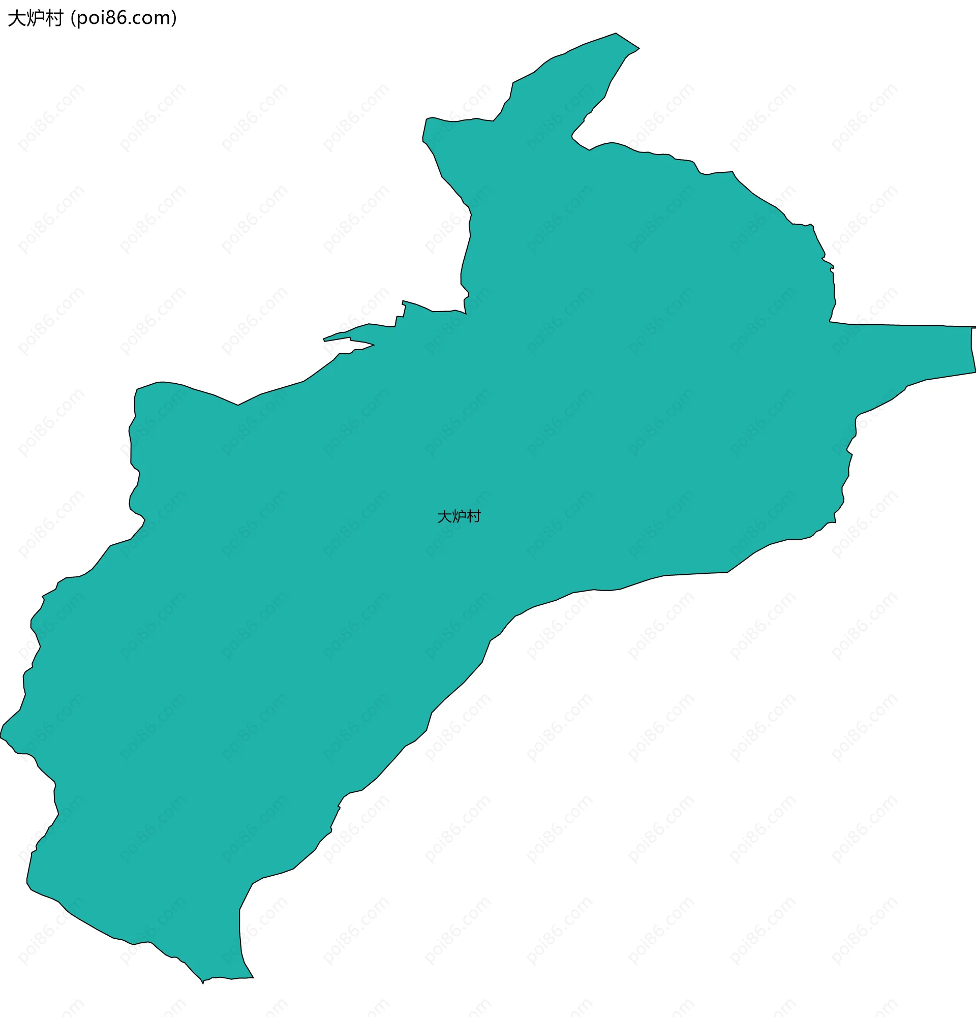 大炉村边界地图