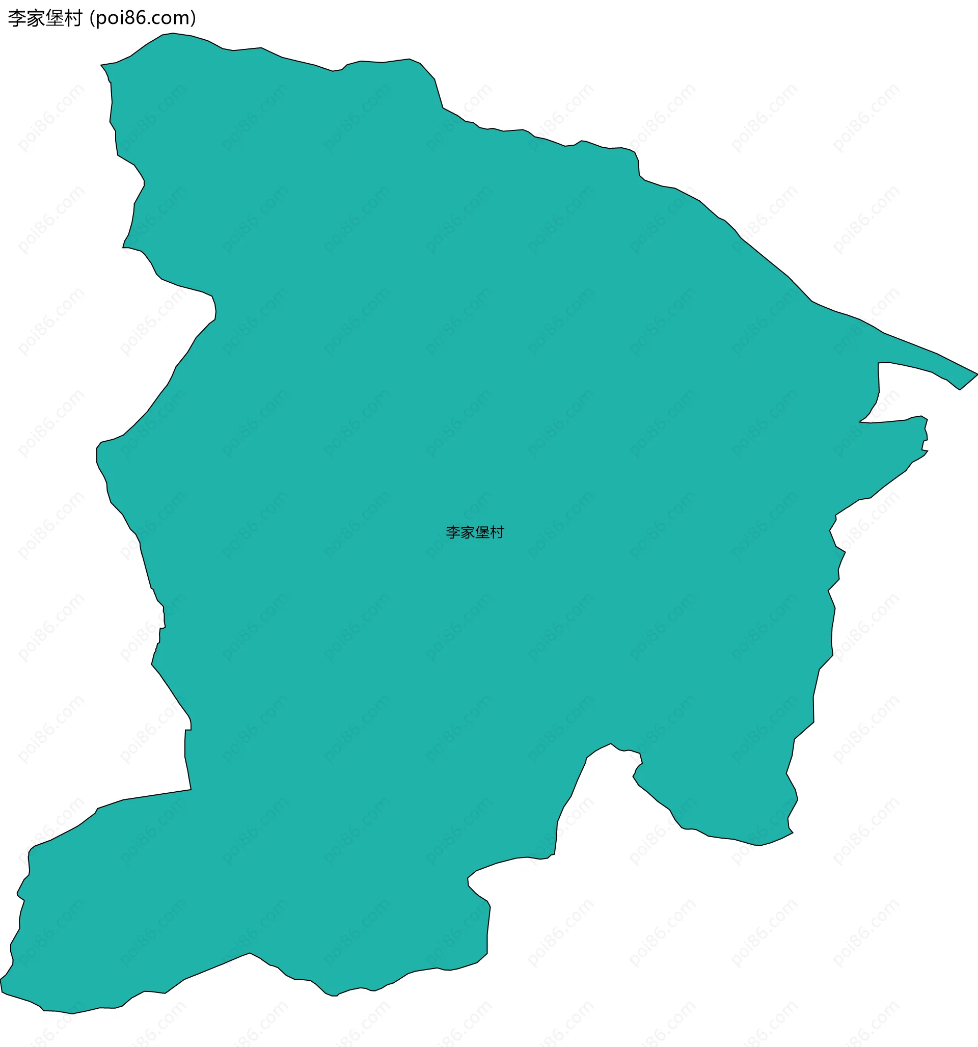李家堡村边界地图