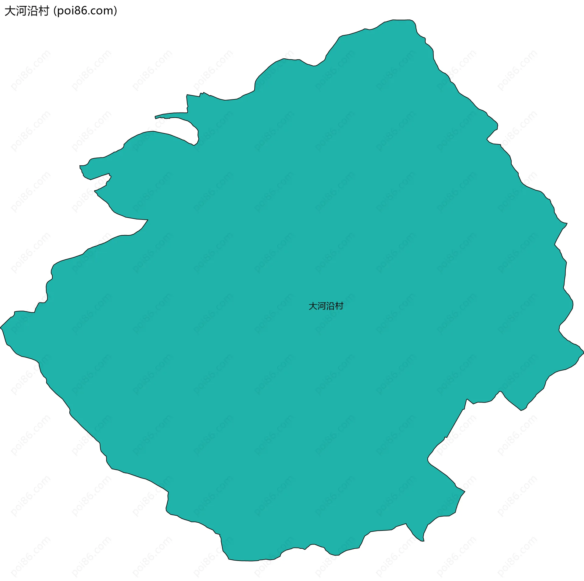 大河沿村边界地图