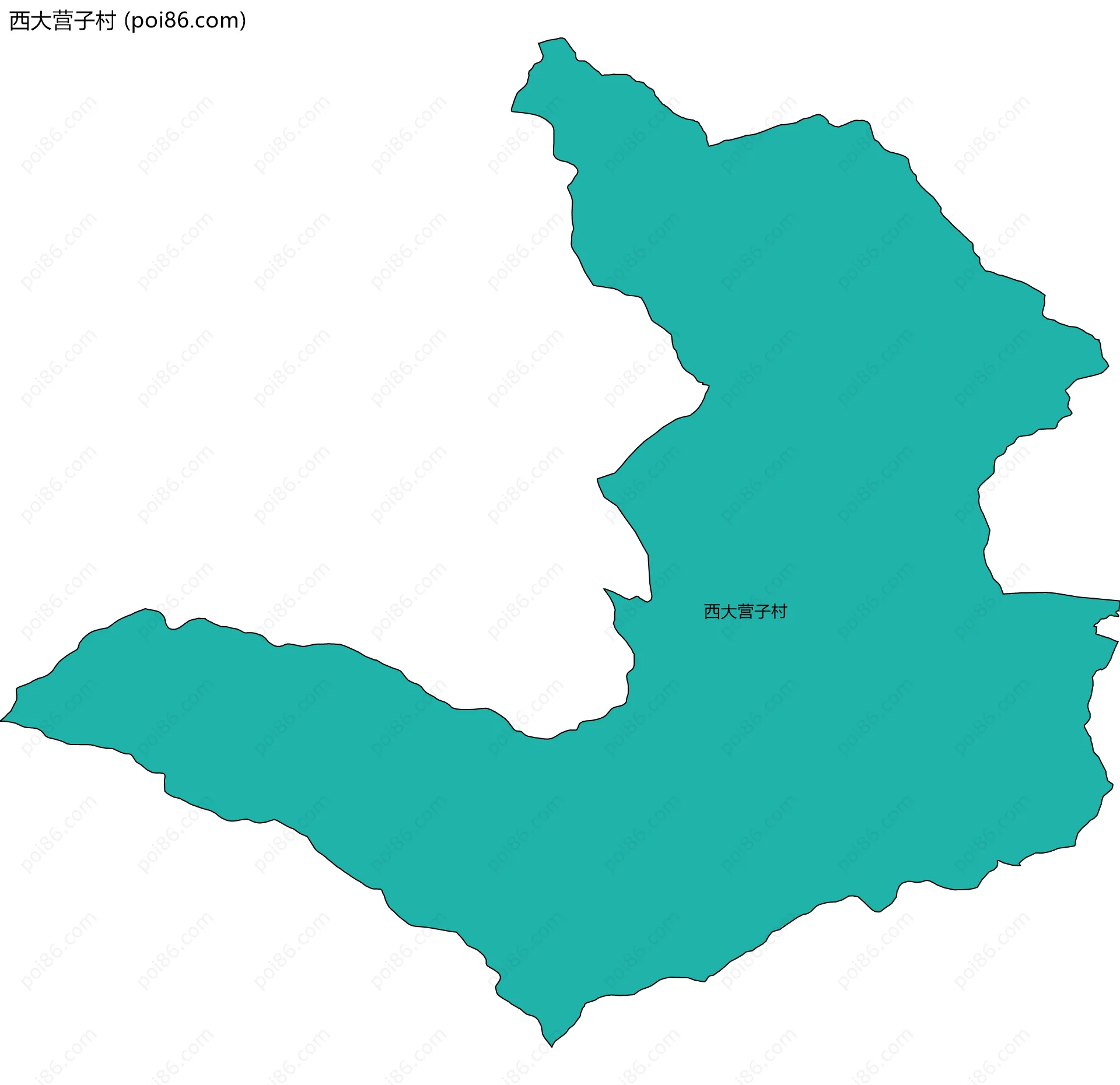 西大营子村边界地图