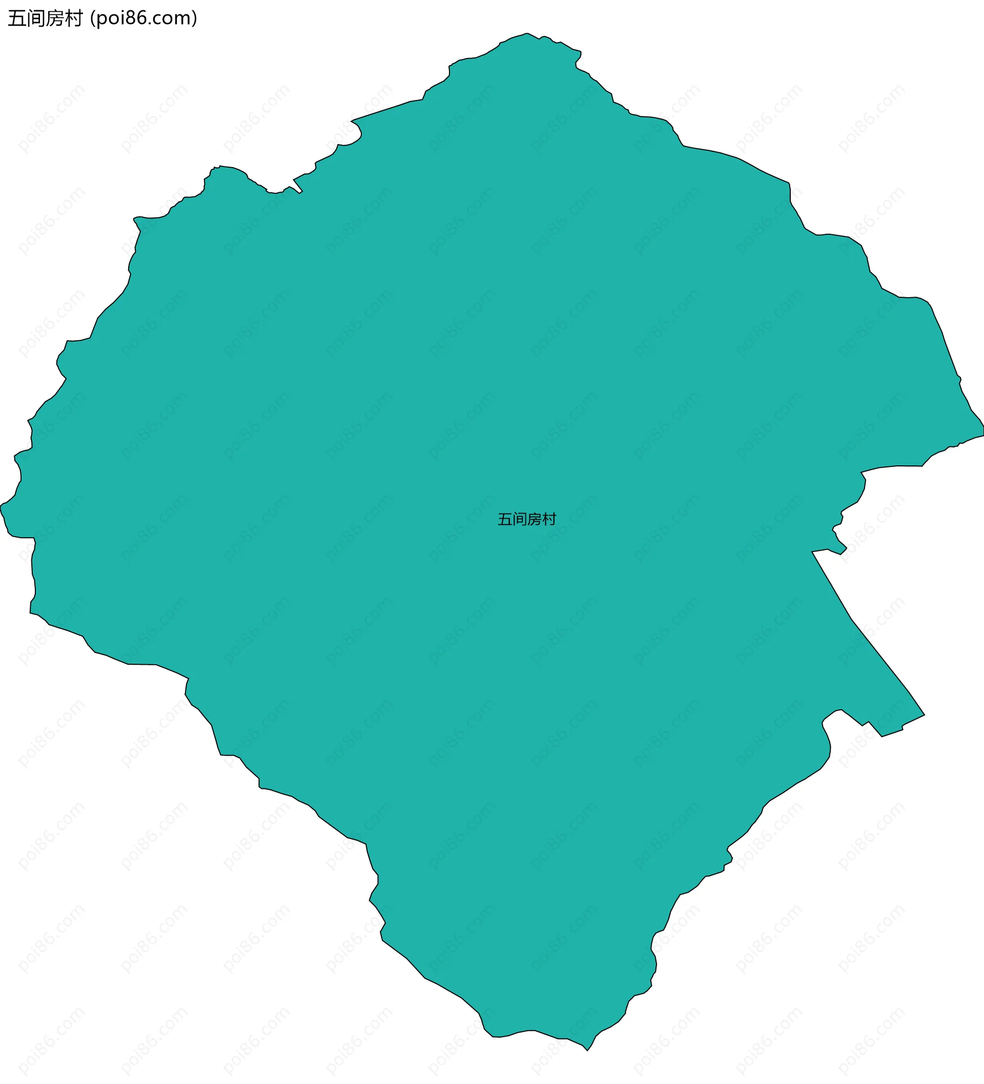 五间房村边界地图