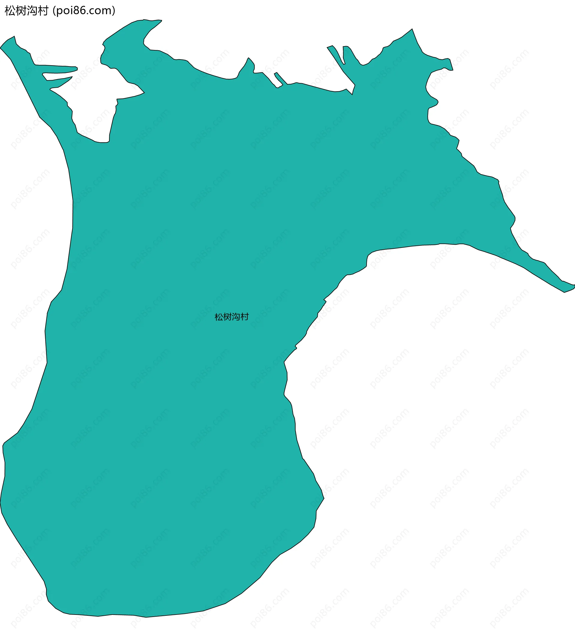松树沟村边界地图