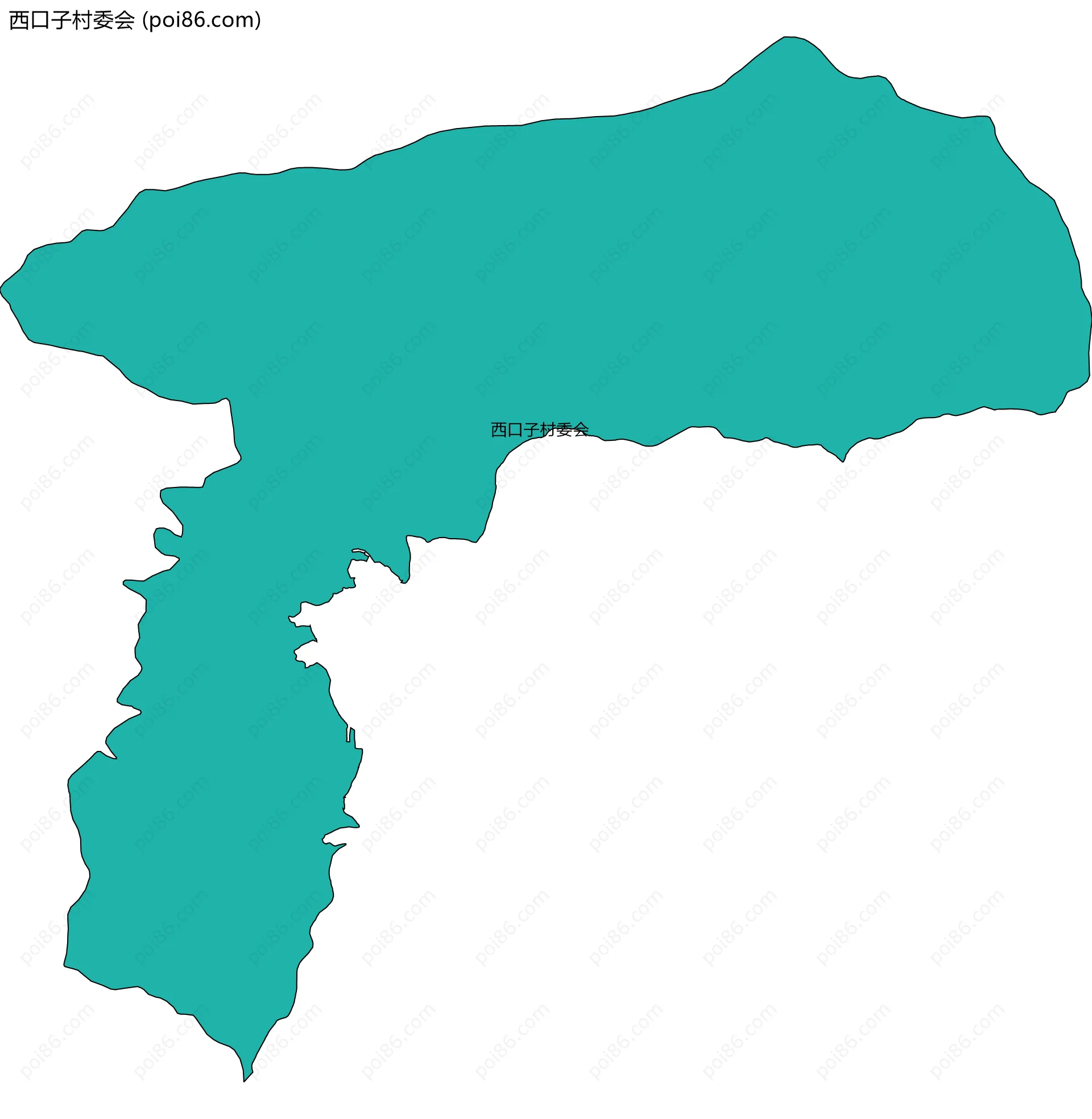 西口子村委会边界地图