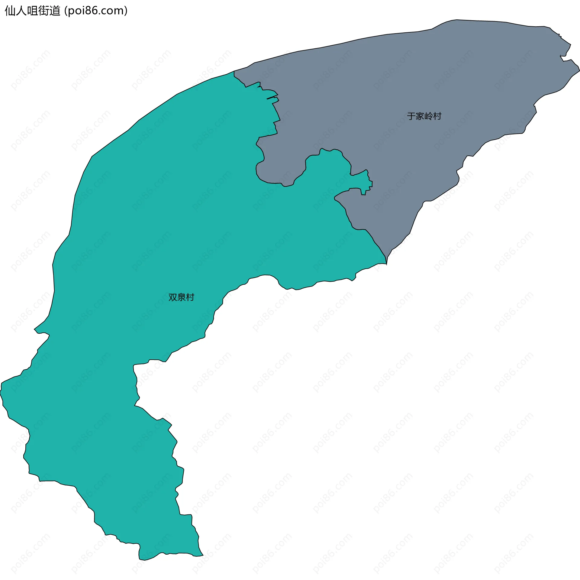 仙人咀街道边界地图(五级行政区划)