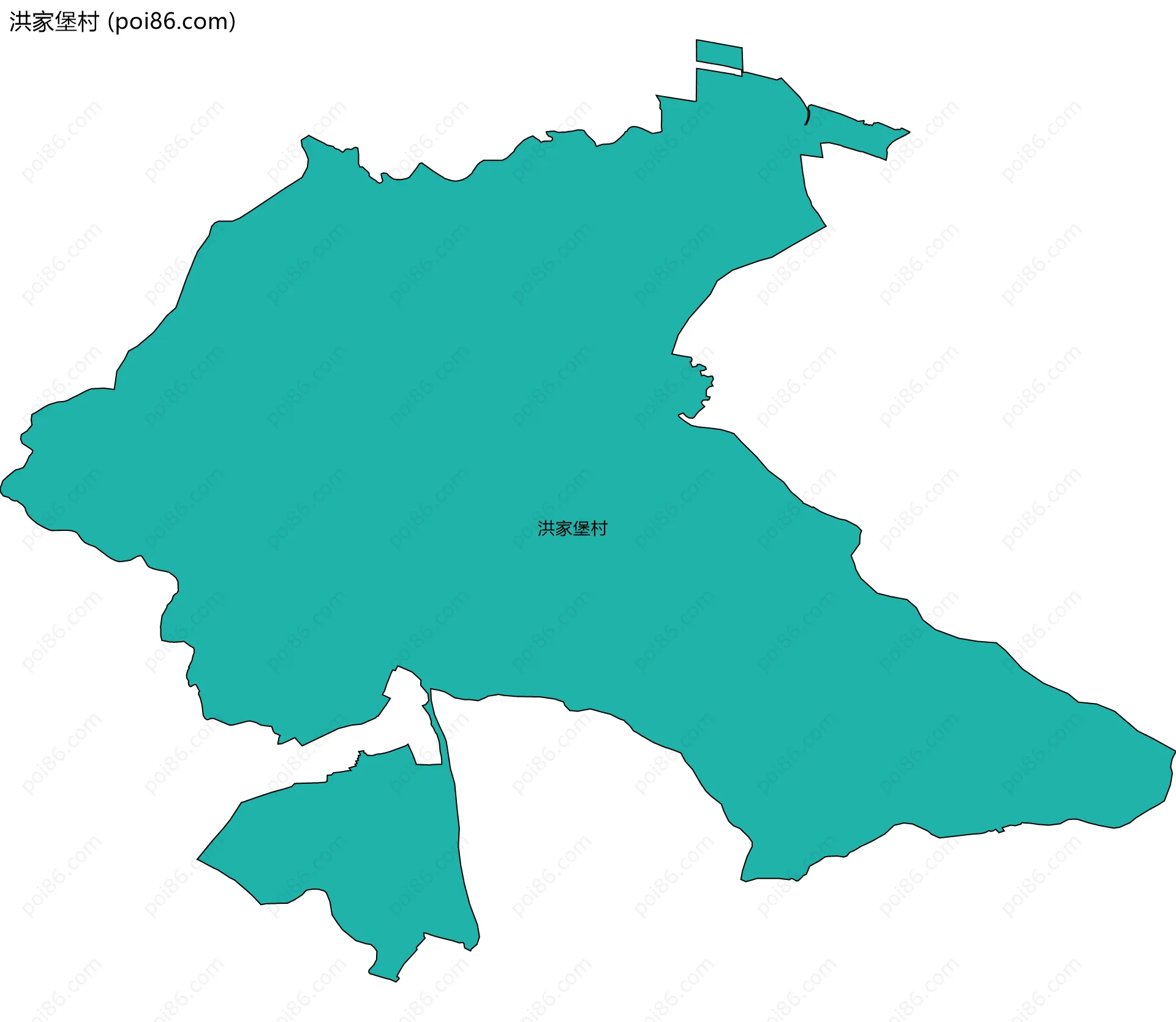 洪家堡村边界地图