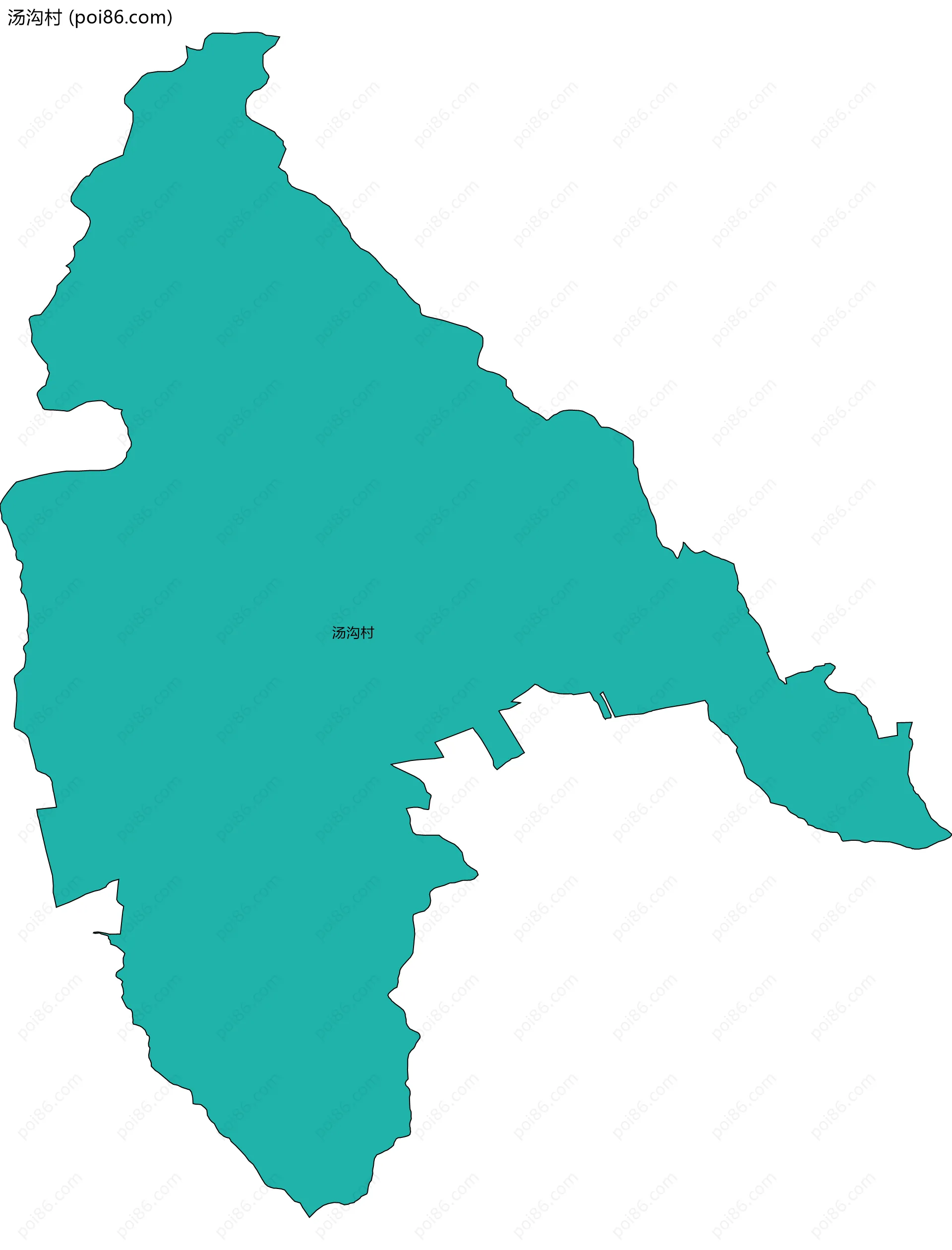 汤沟村边界地图