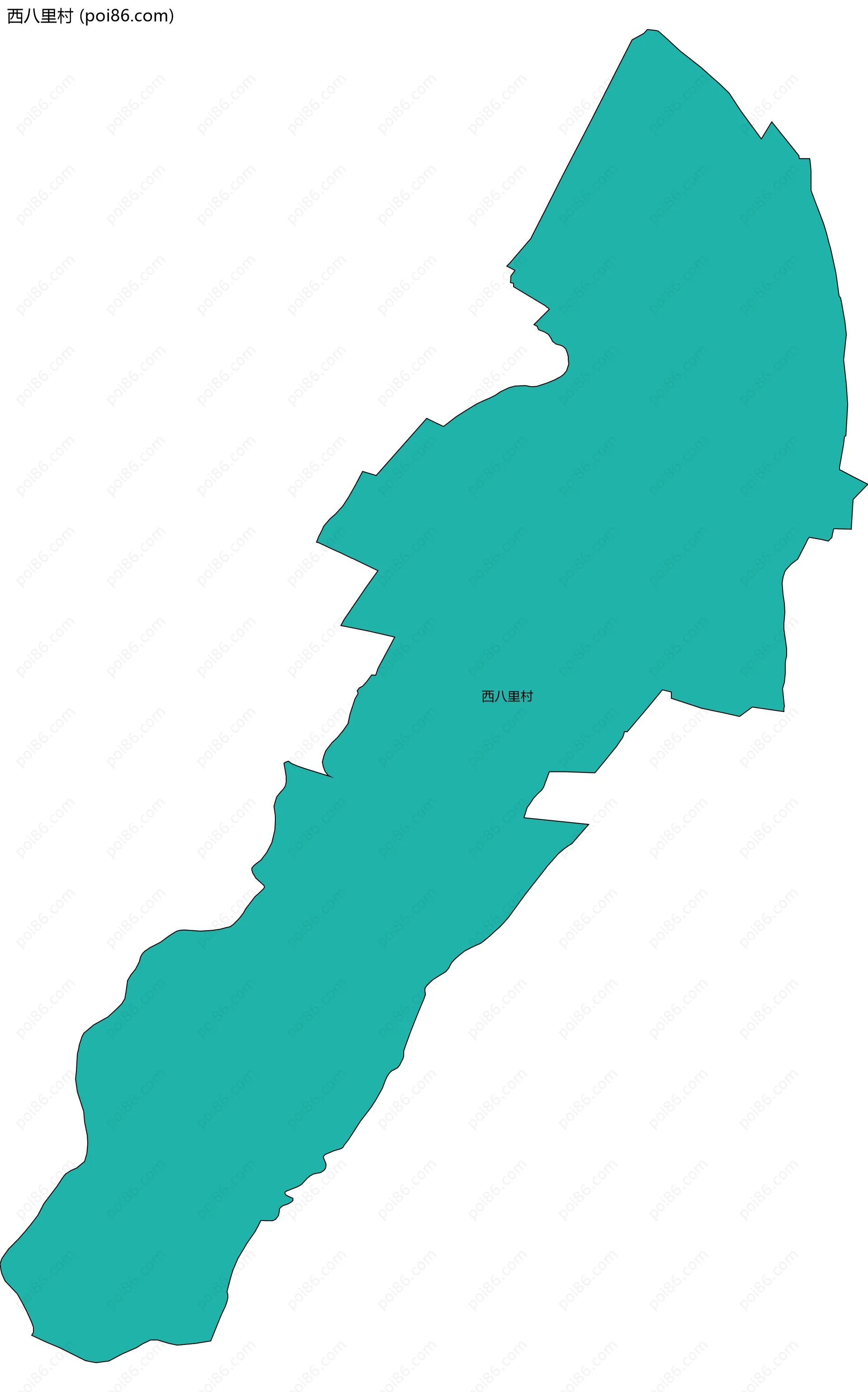 西八里村边界地图