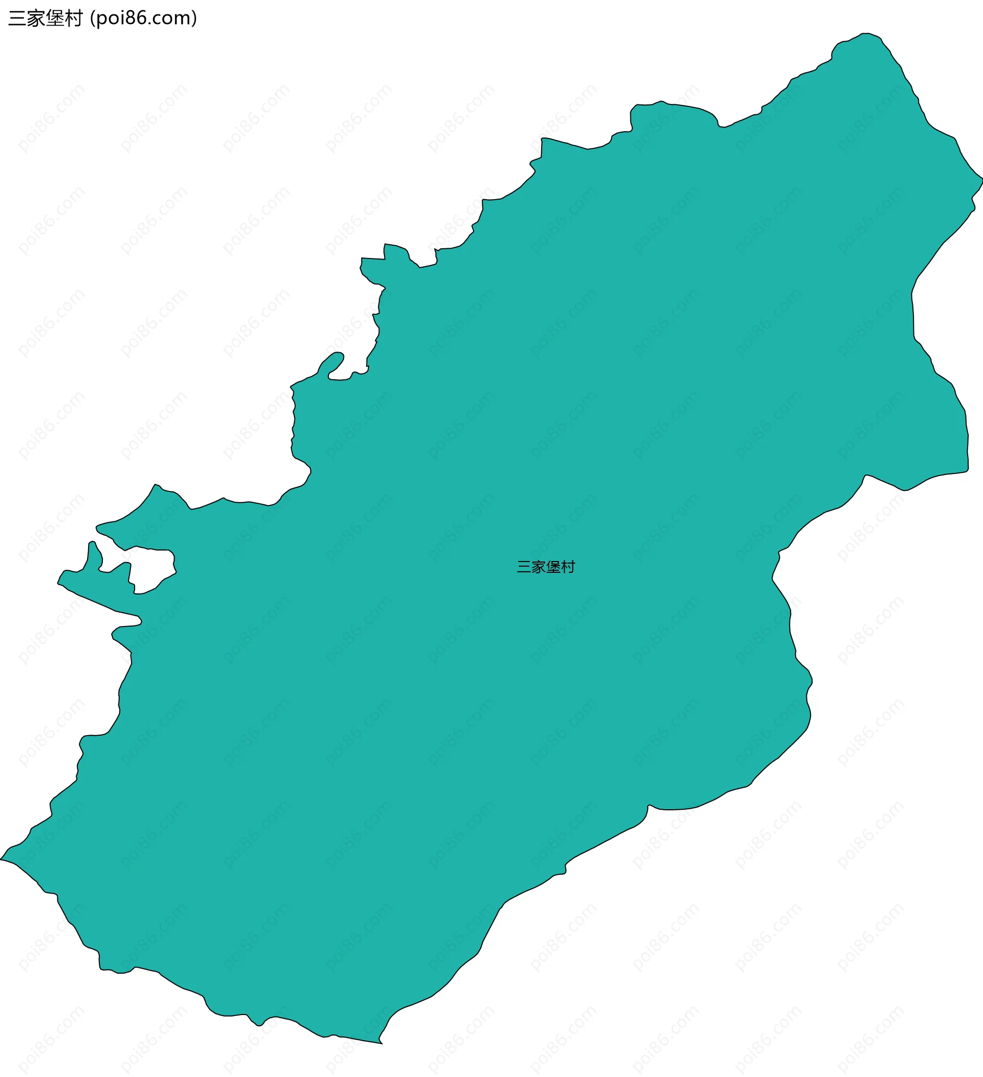 三家堡村边界地图