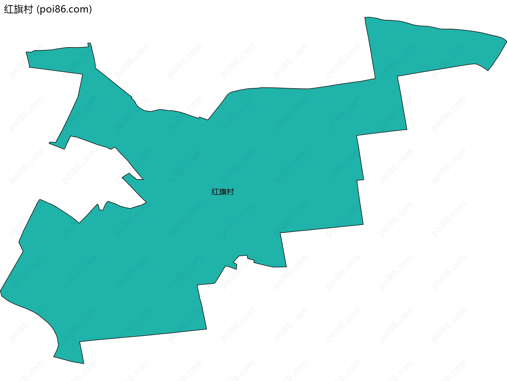 红旗村边界地图