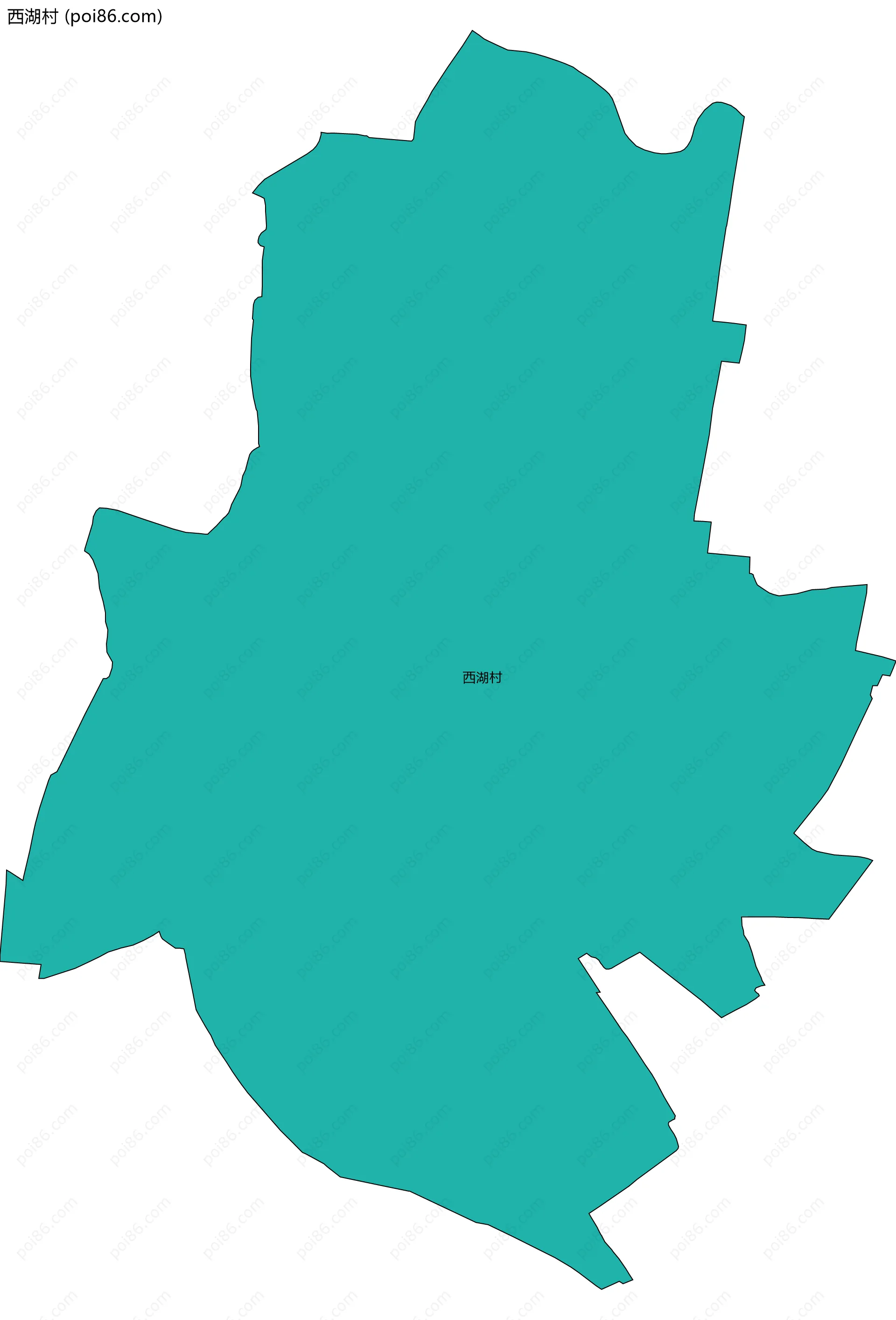 西湖村边界地图