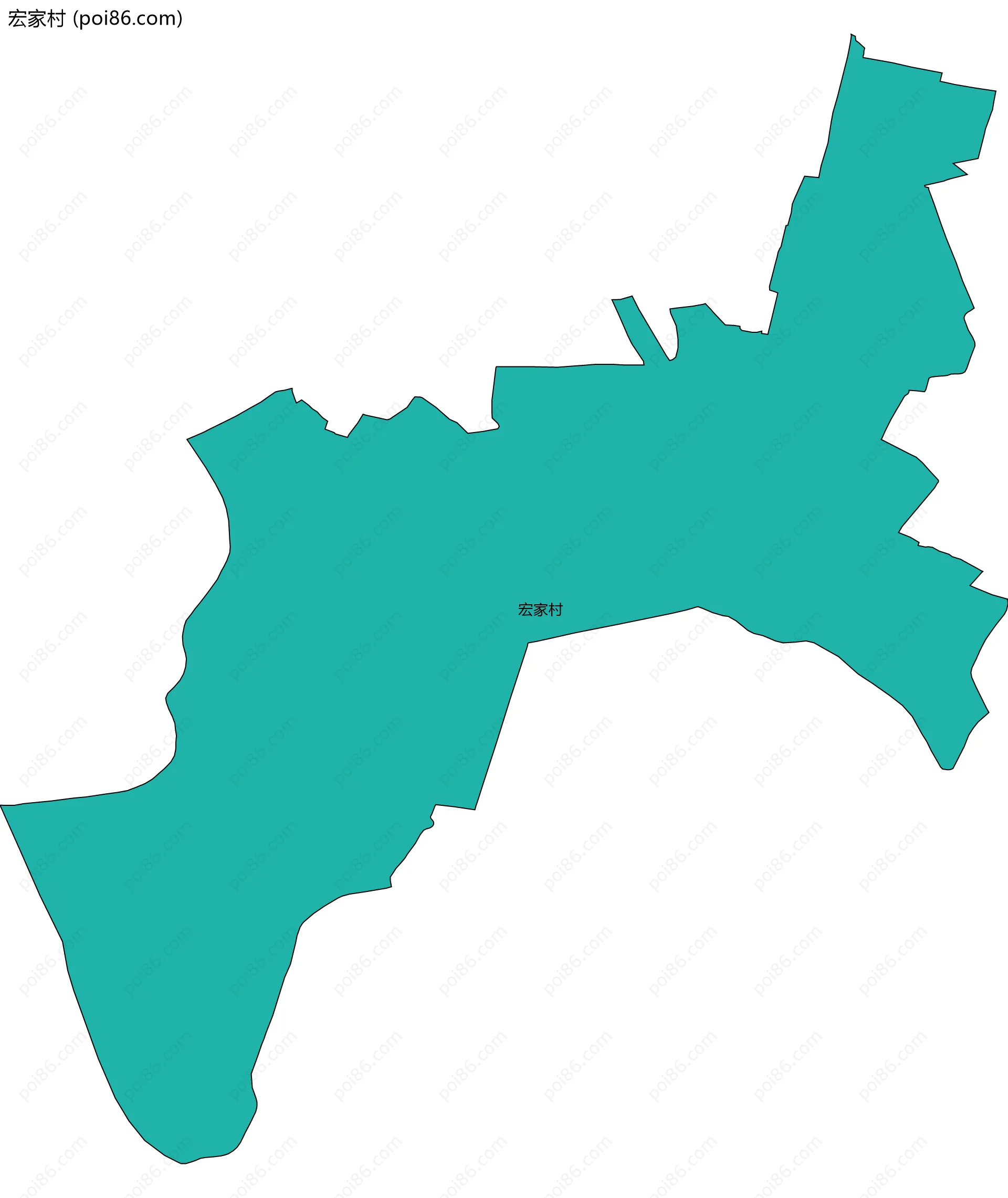 宏家村边界地图