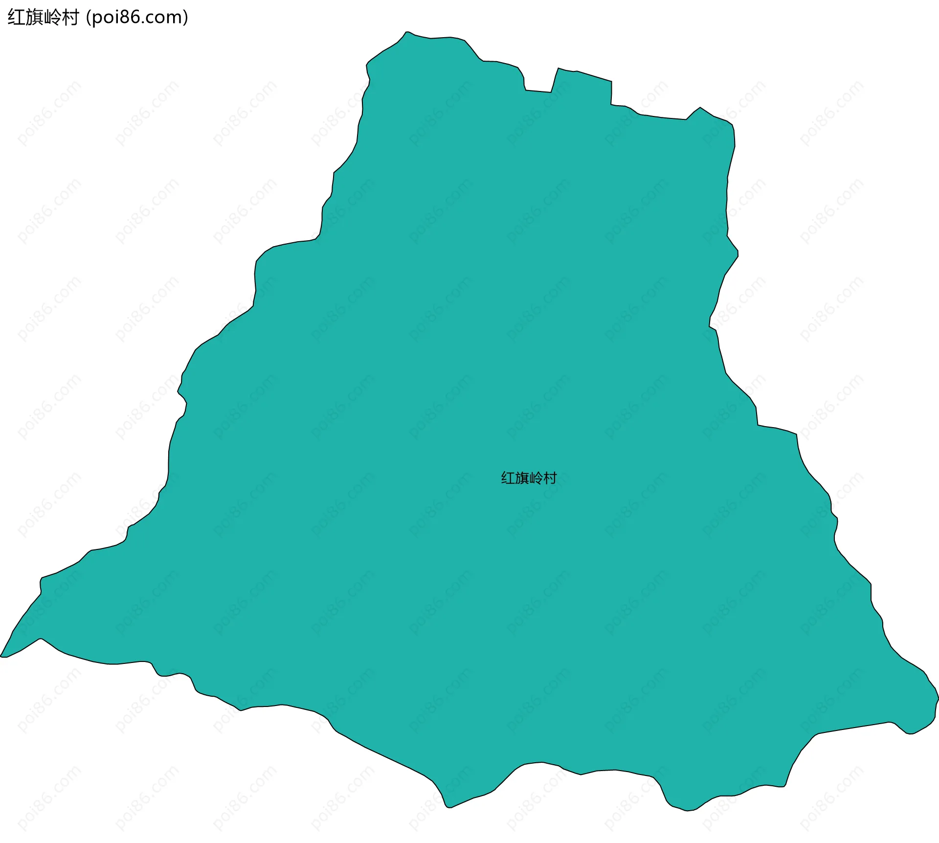 红旗岭村边界地图