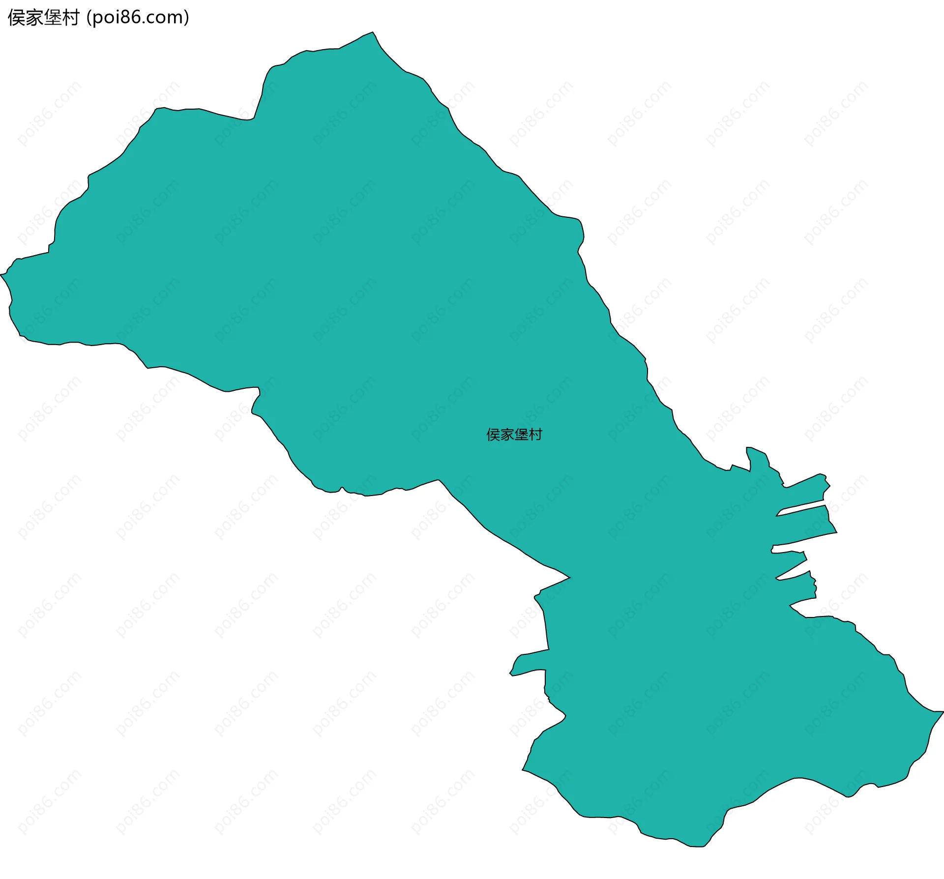 侯家堡村边界地图