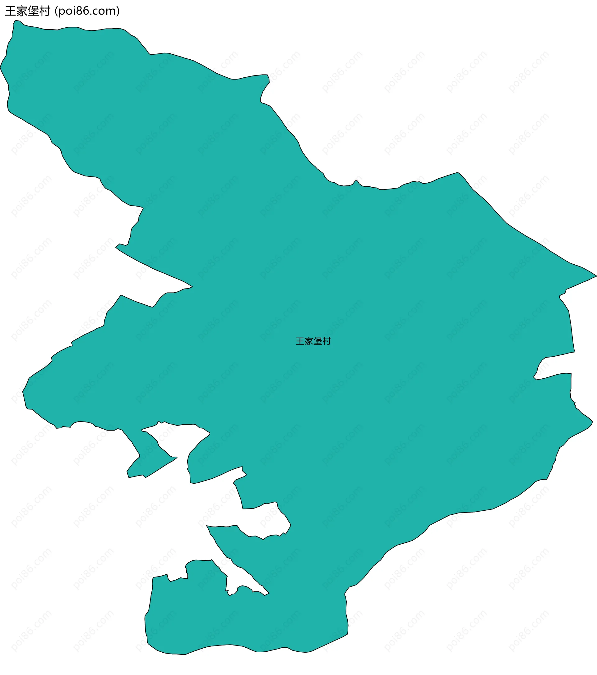 王家堡村边界地图