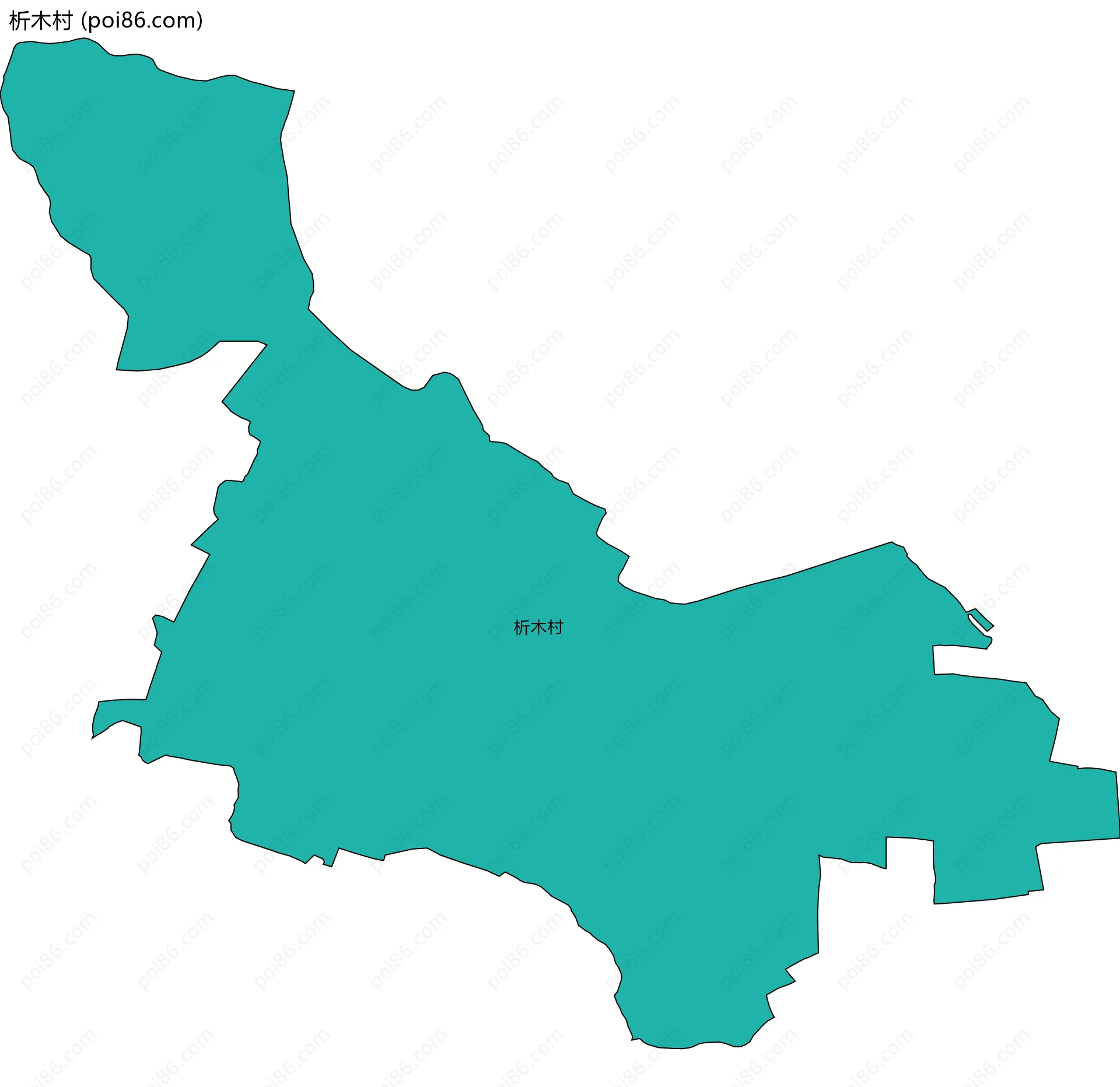 析木村边界地图