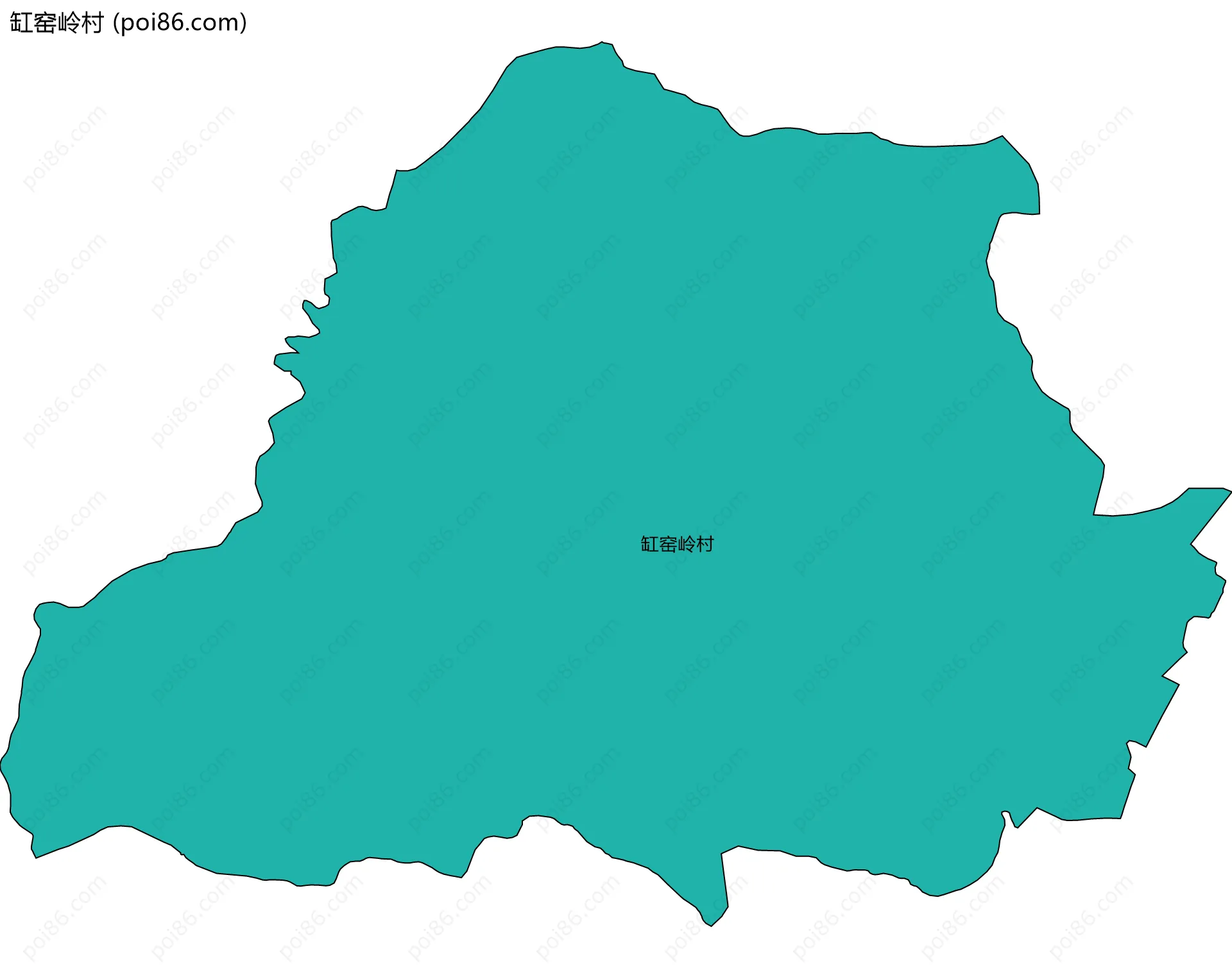 缸窑岭村边界地图