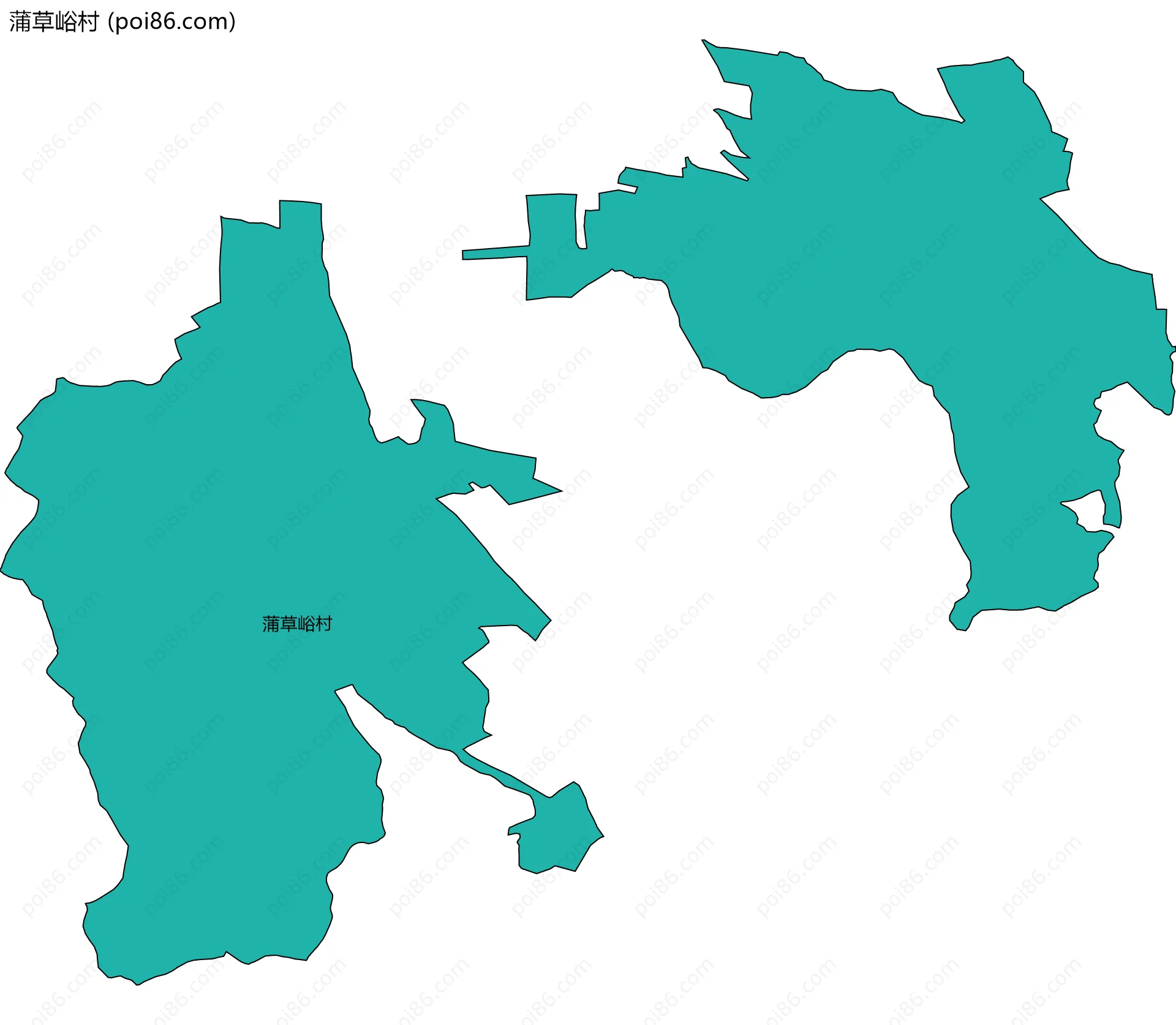 蒲草峪村边界地图