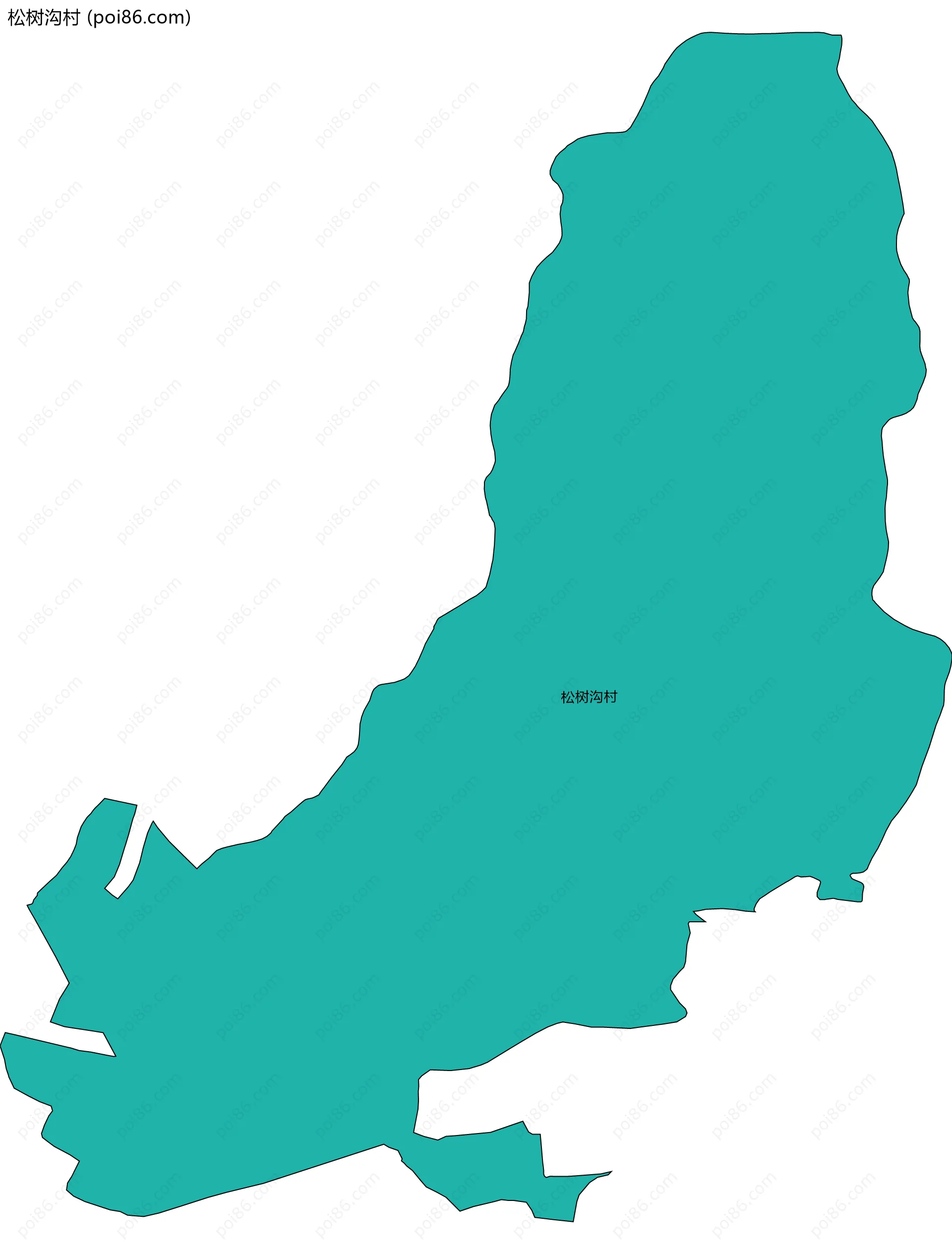 松树沟村边界地图