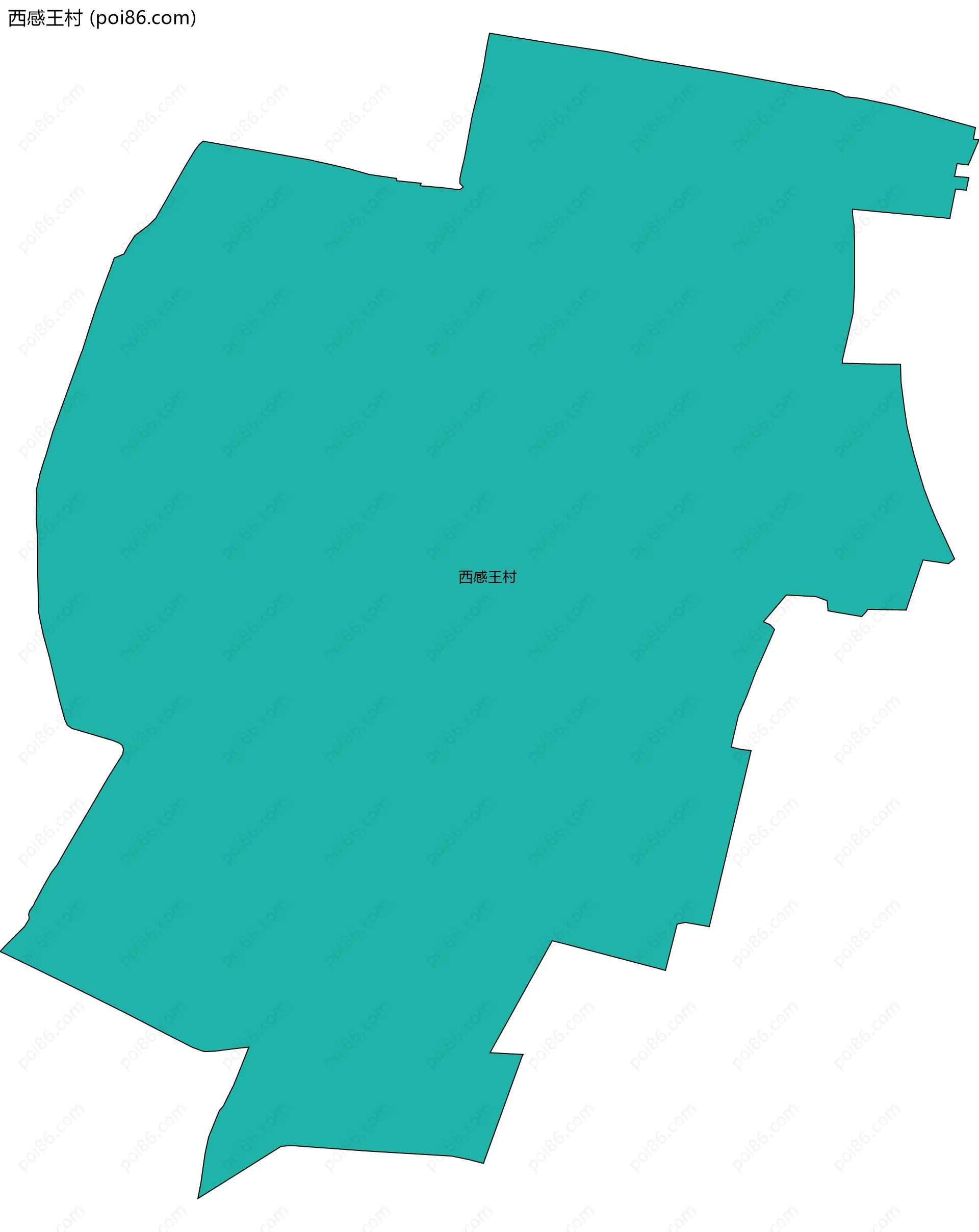 西感王村边界地图