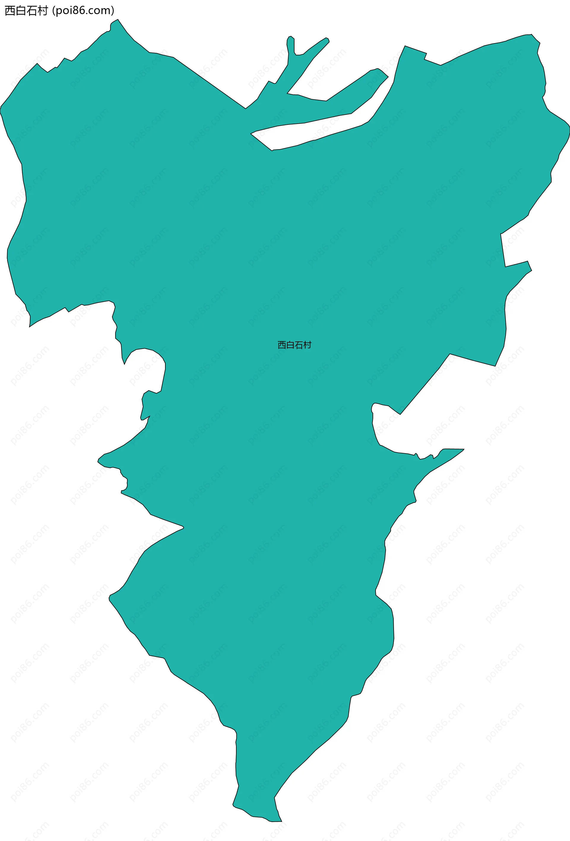 西白石村边界地图