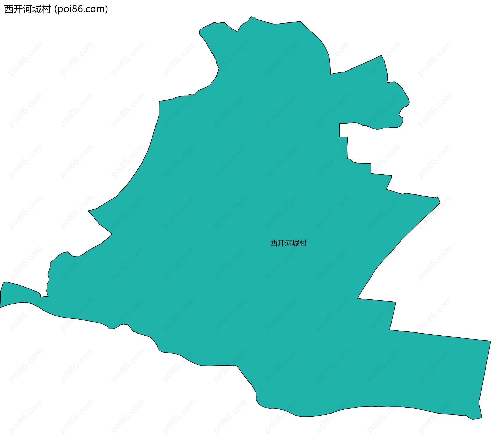 西开河城村边界地图