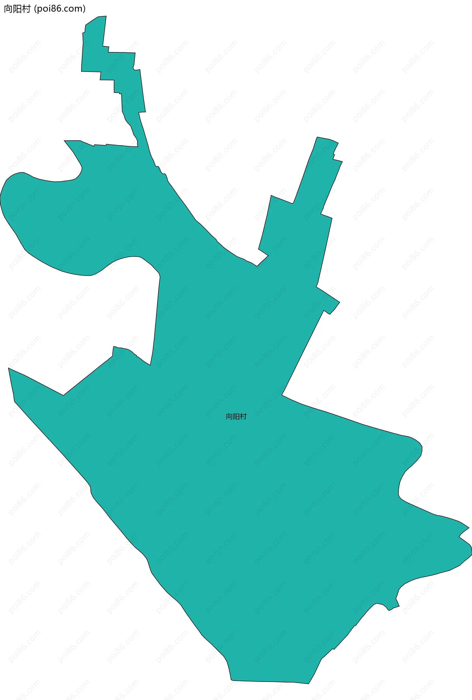 向阳村边界地图