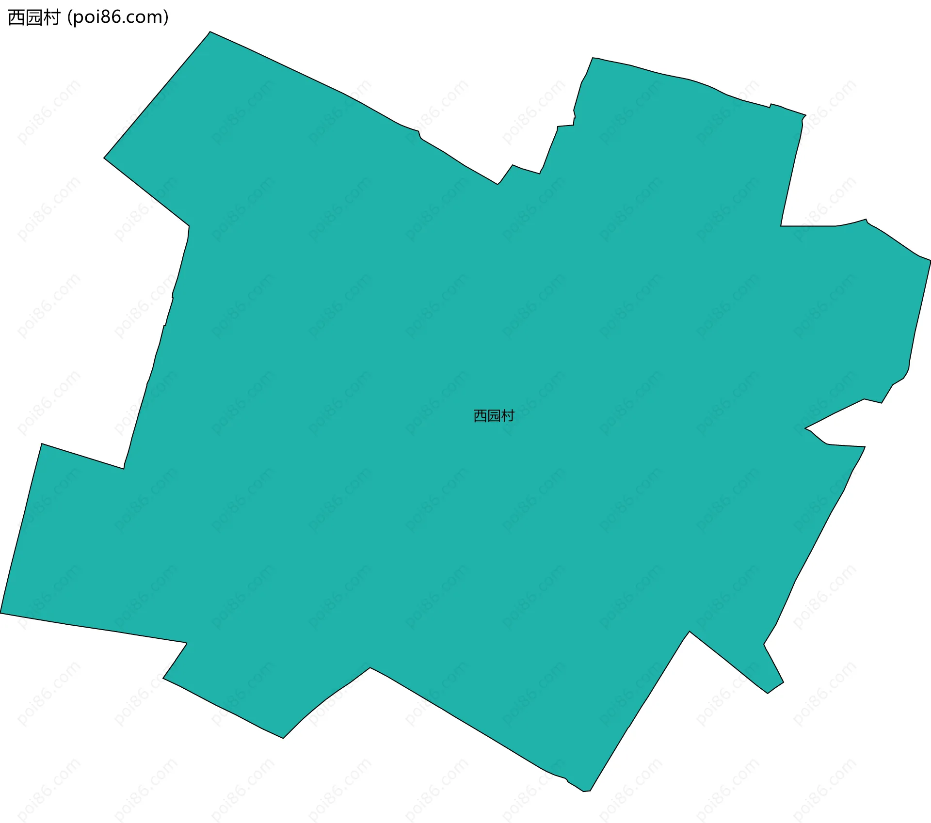 西园村边界地图