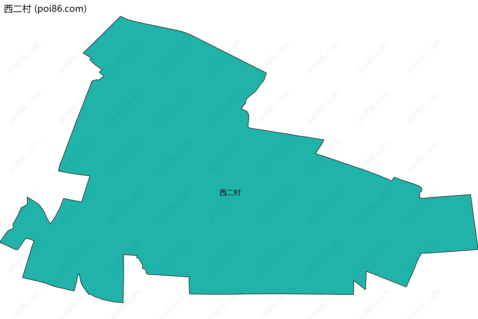 西二村边界地图