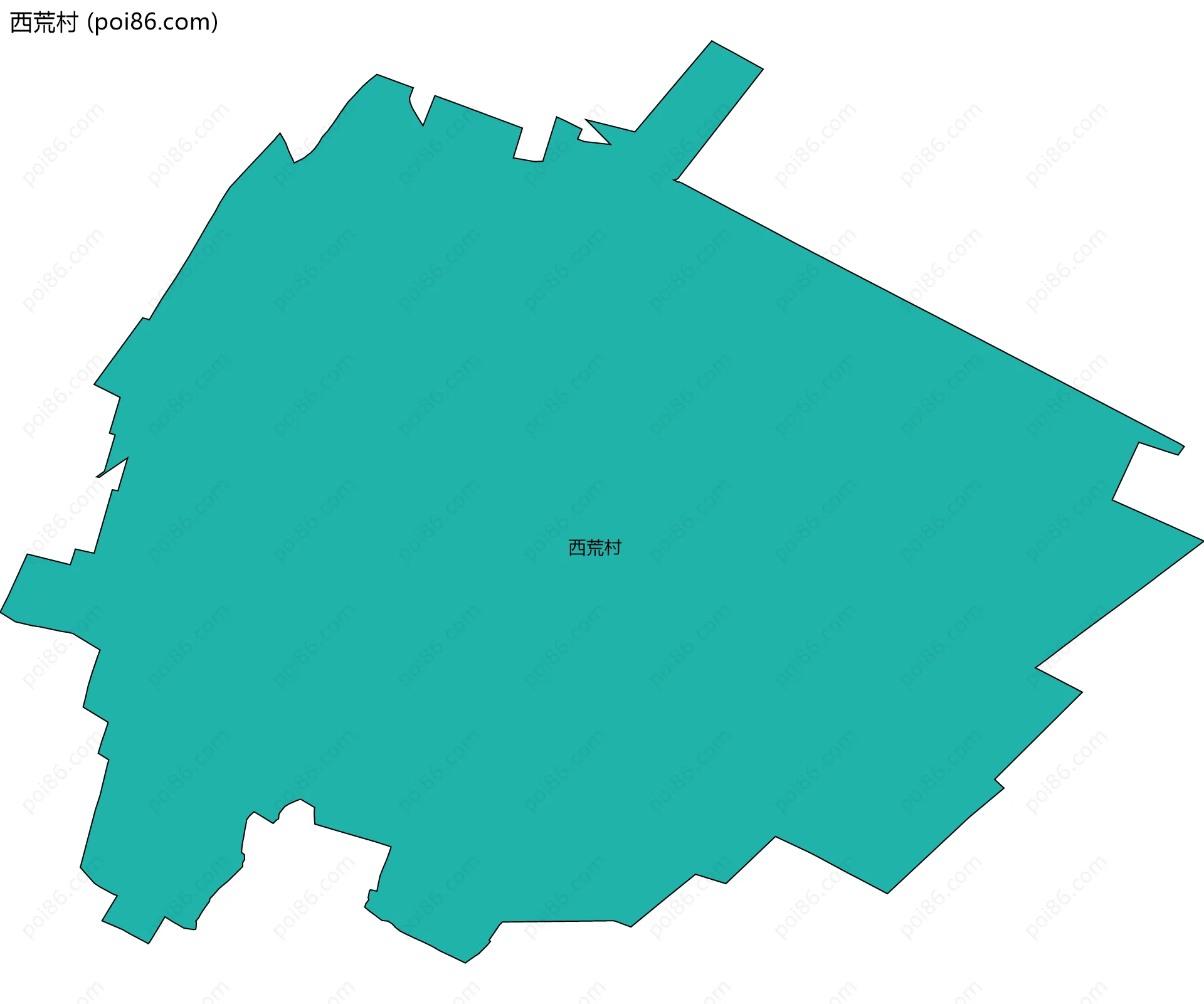 西荒村边界地图