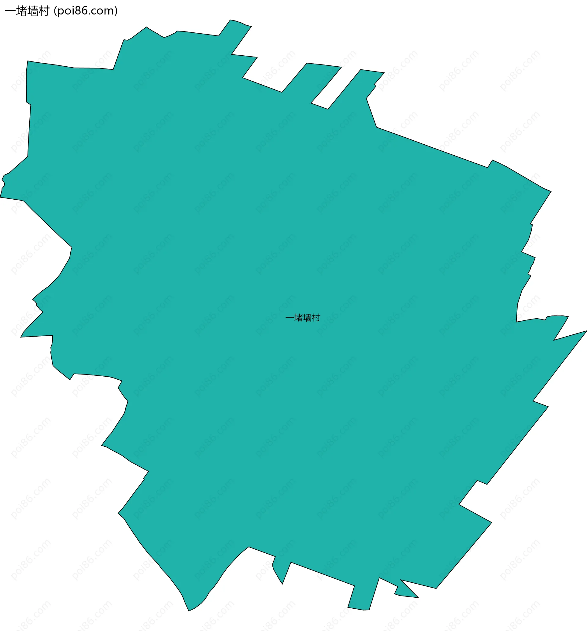 一堵墙村边界地图