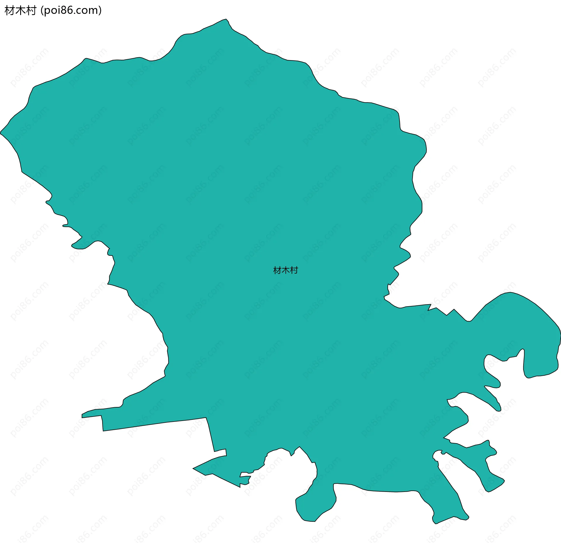 材木村边界地图