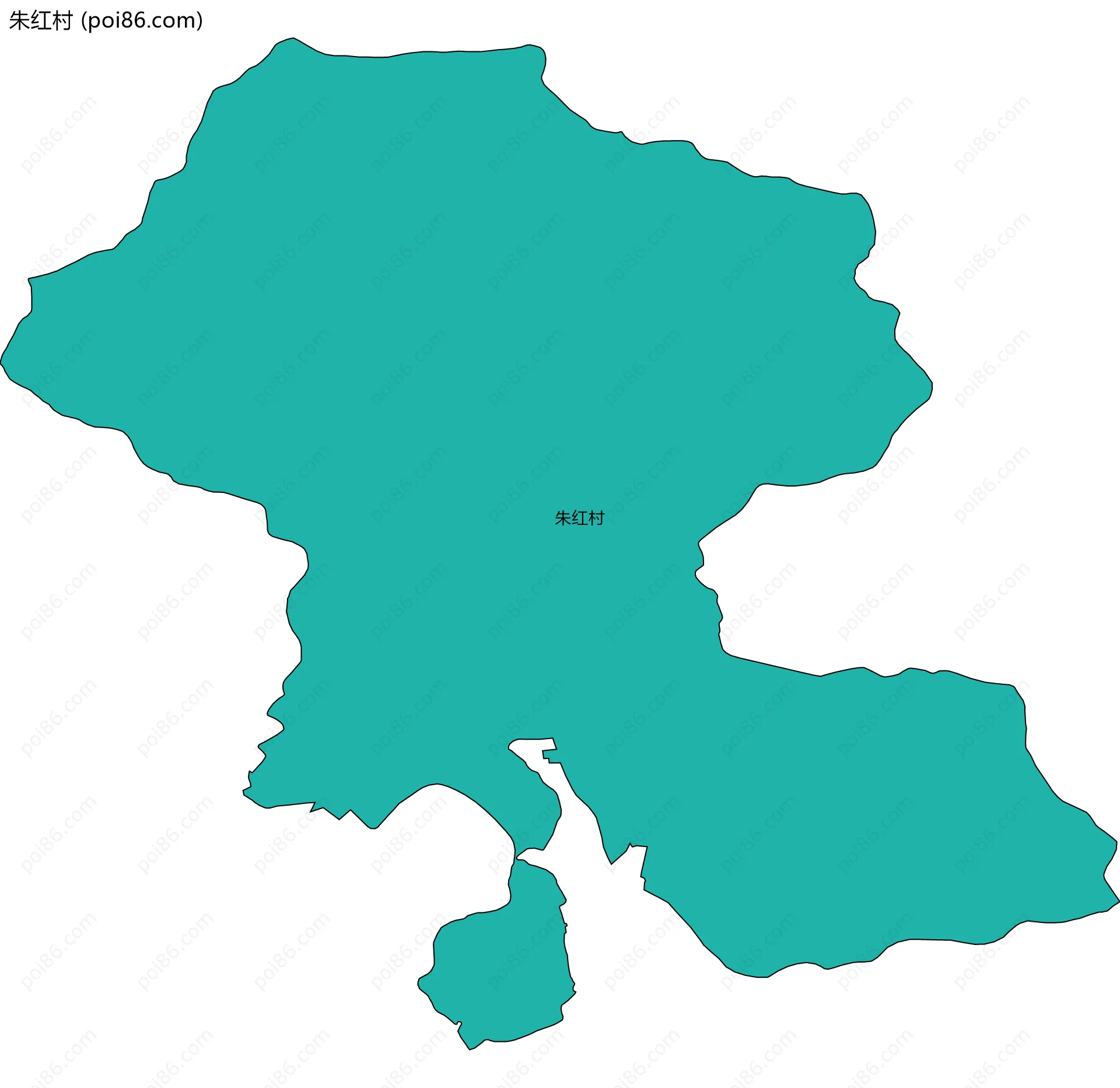朱红村边界地图