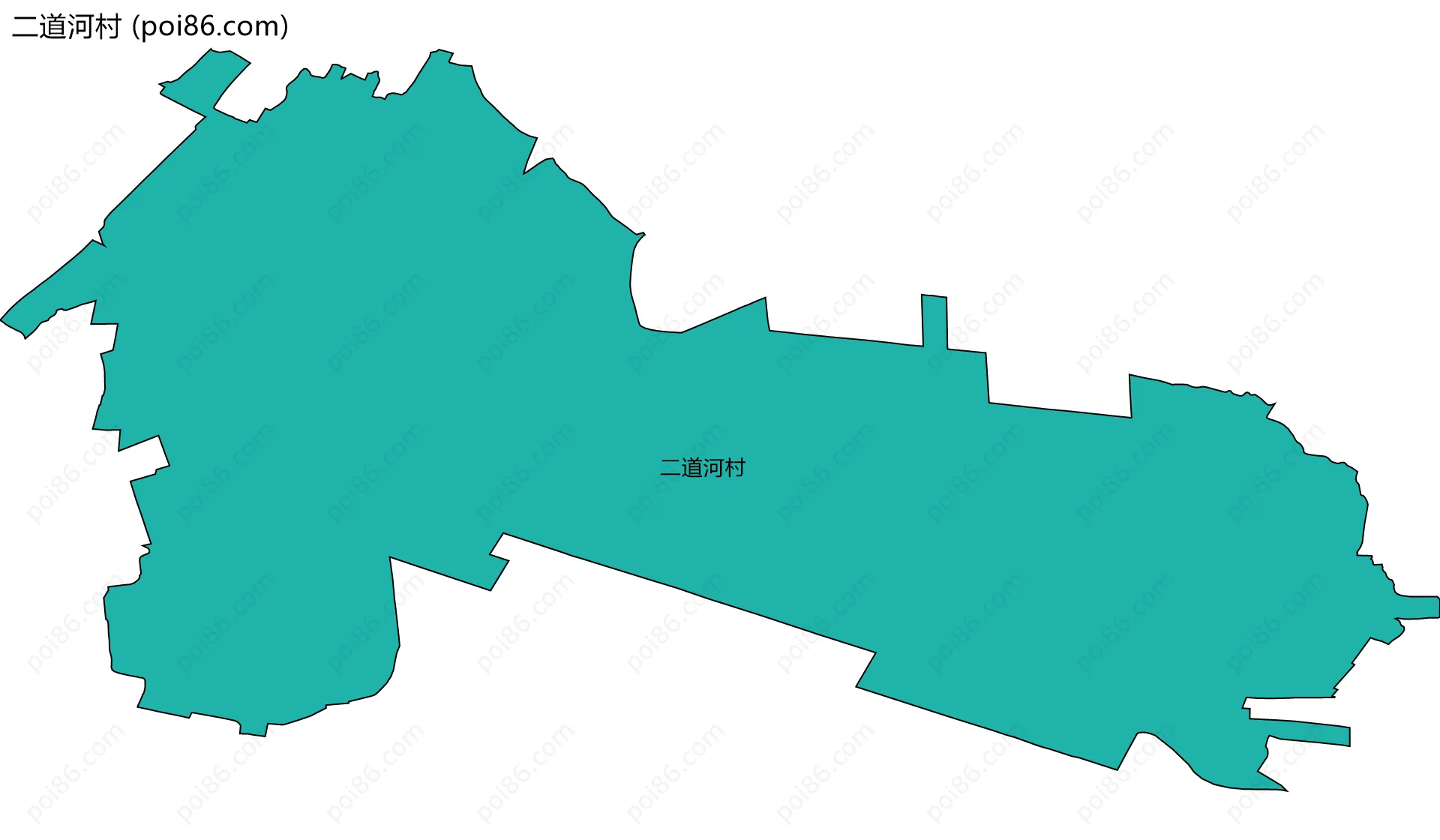 二道河村边界地图
