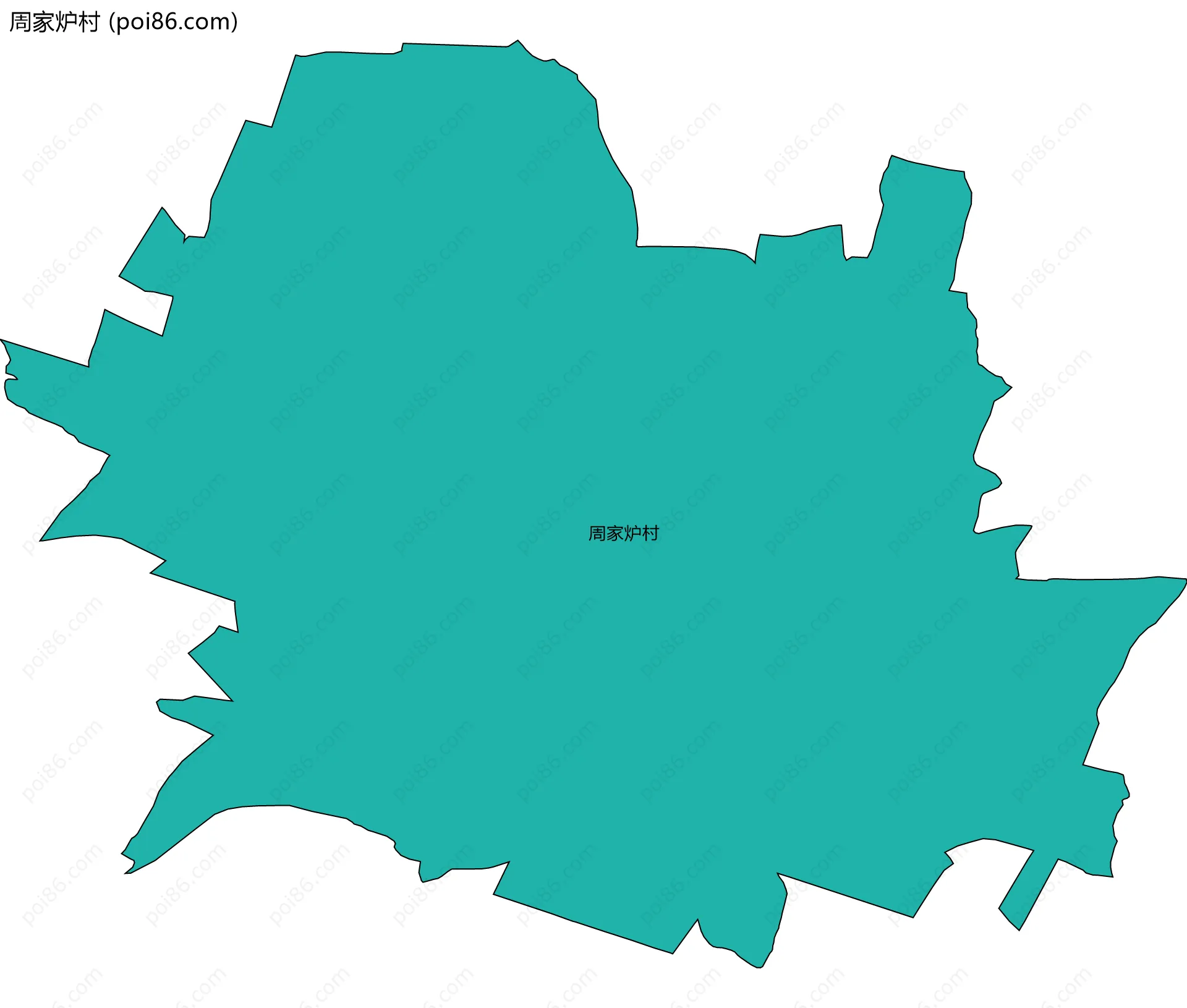 周家炉村边界地图