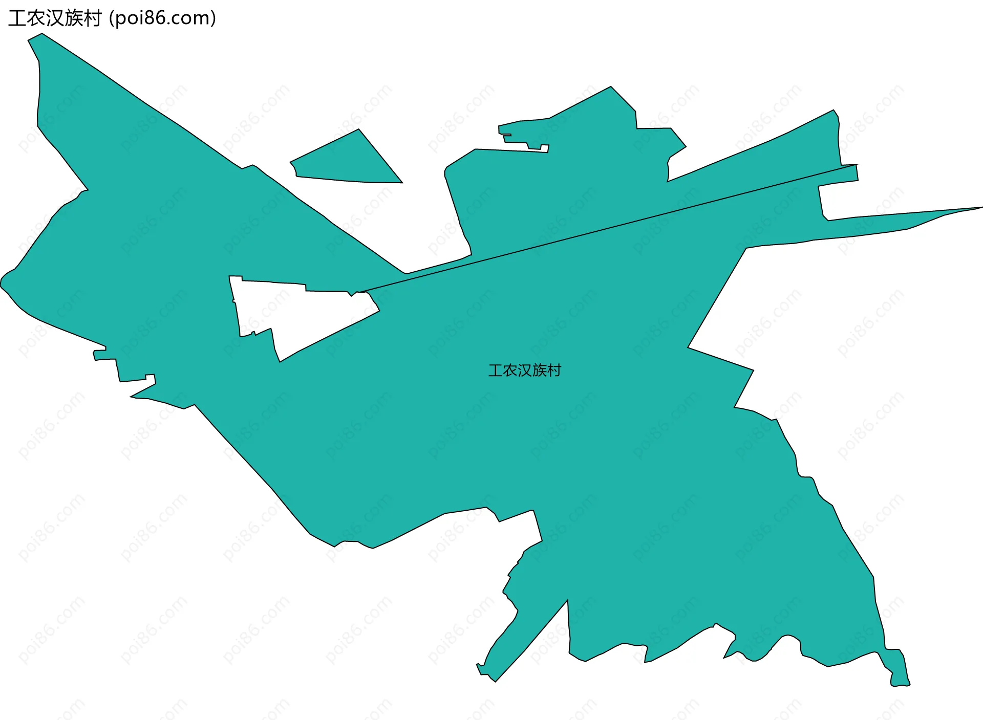 工农汉族村边界地图