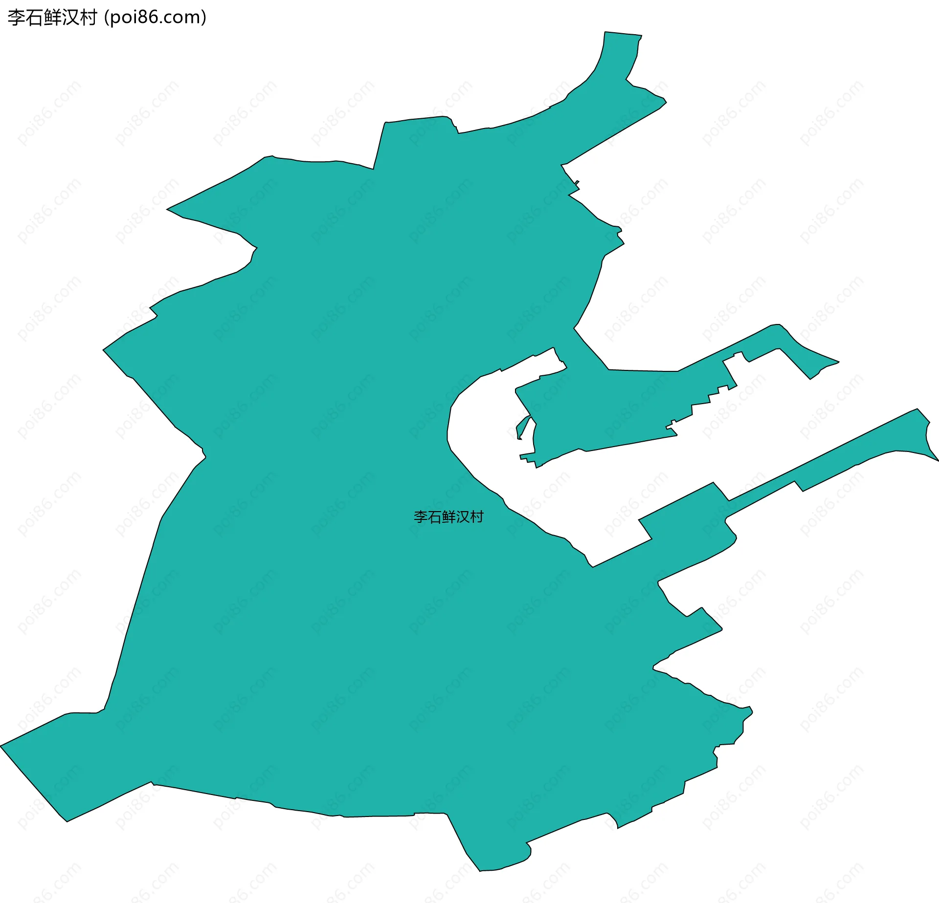 李石鲜汉村边界地图