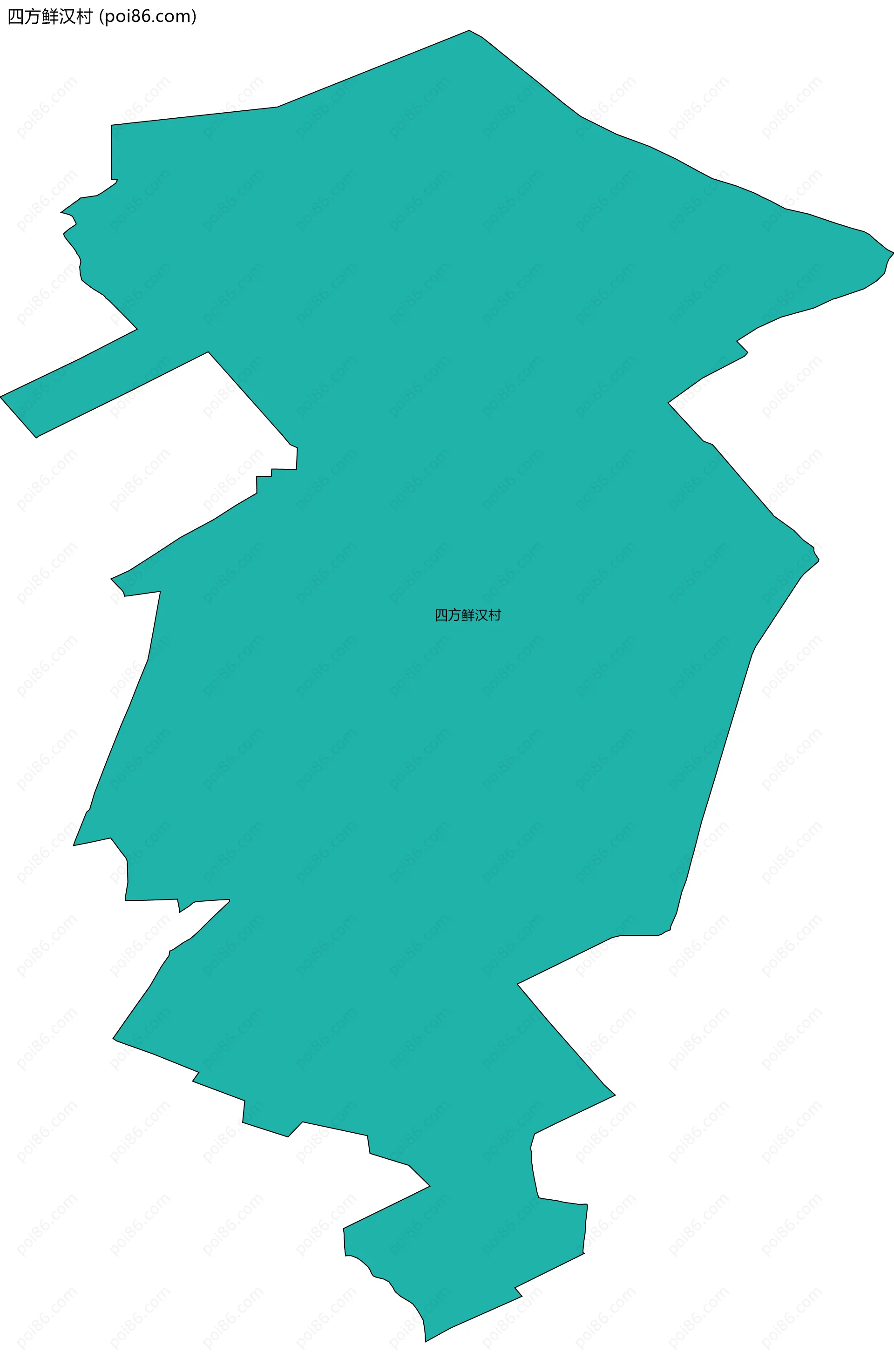 四方鲜汉村边界地图