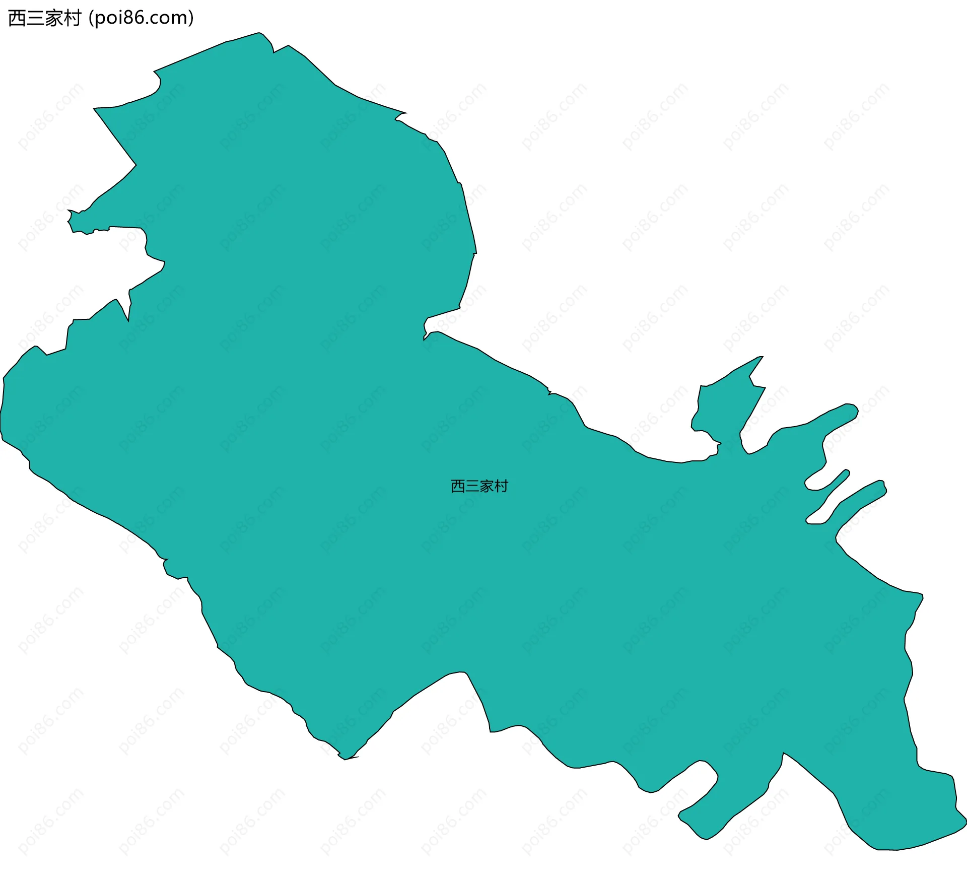 西三家村边界地图
