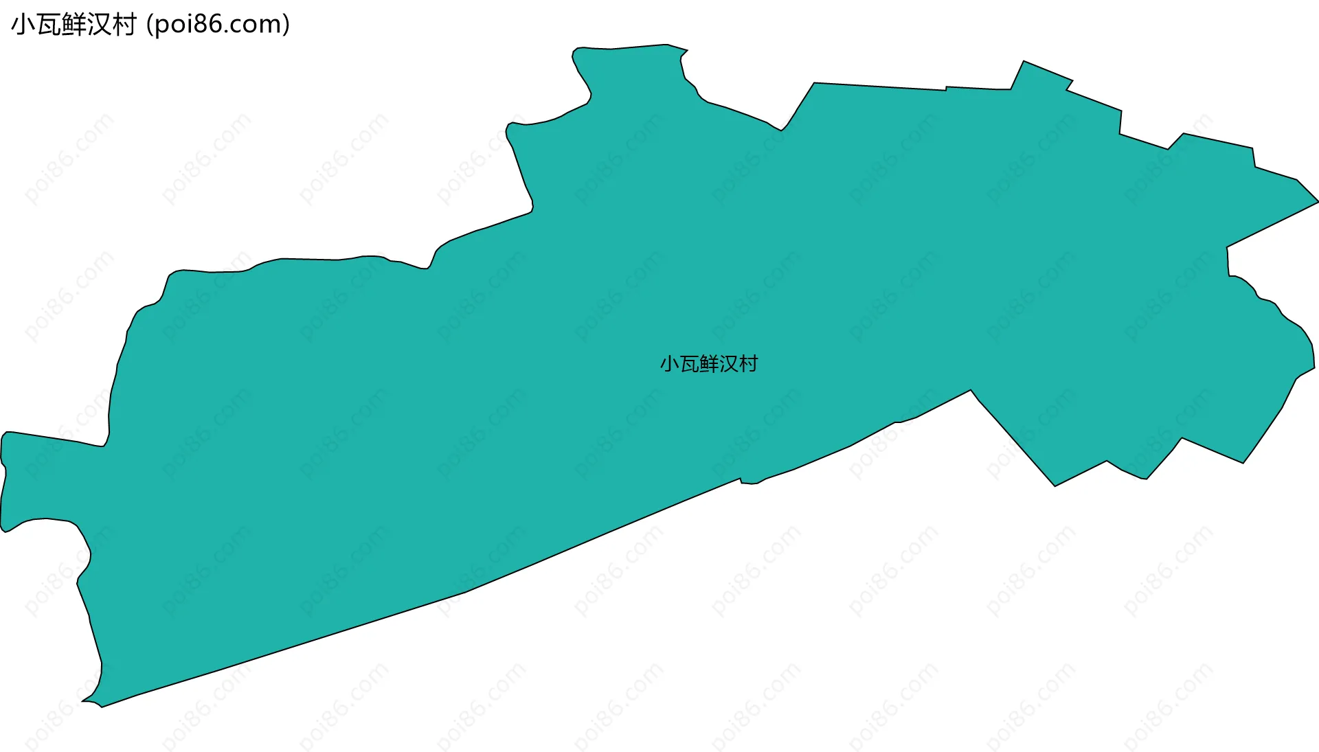 小瓦鲜汉村边界地图