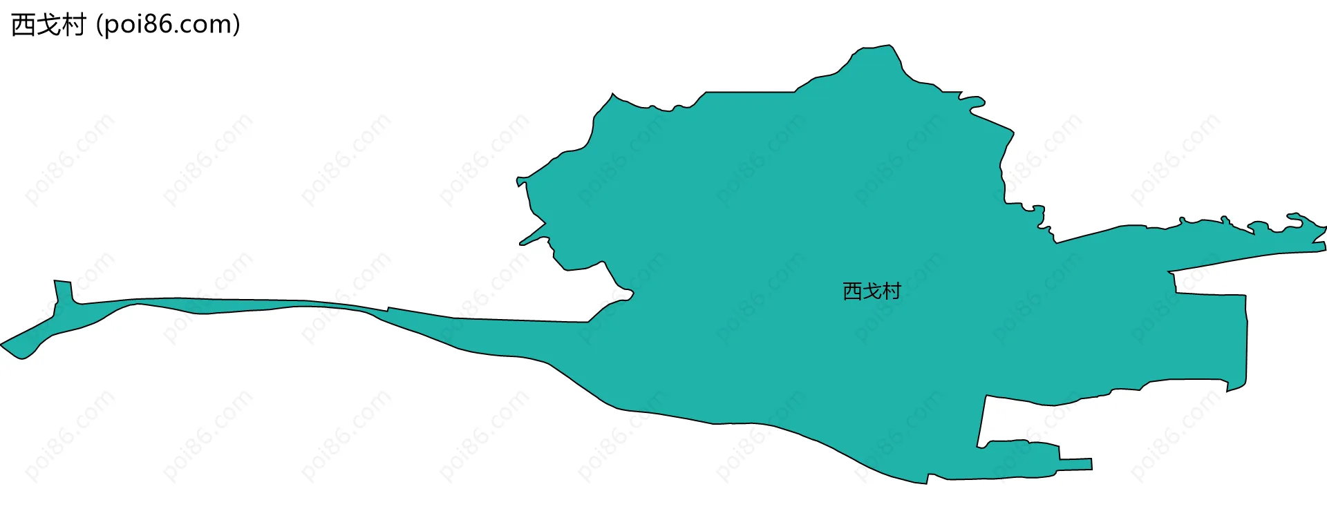 西戈村边界地图