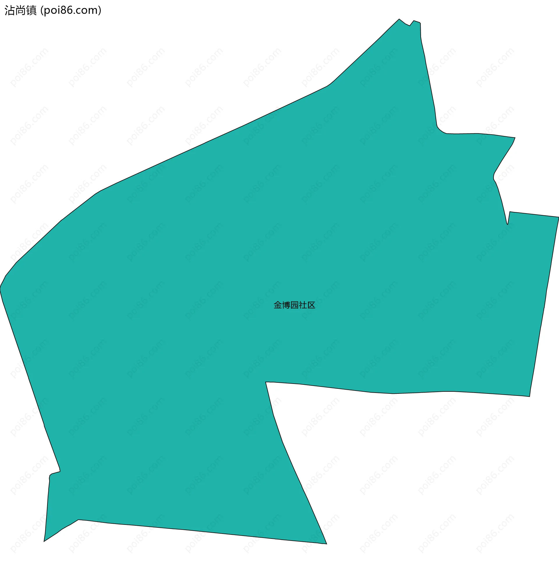 沾尚镇边界地图(五级行政区划)