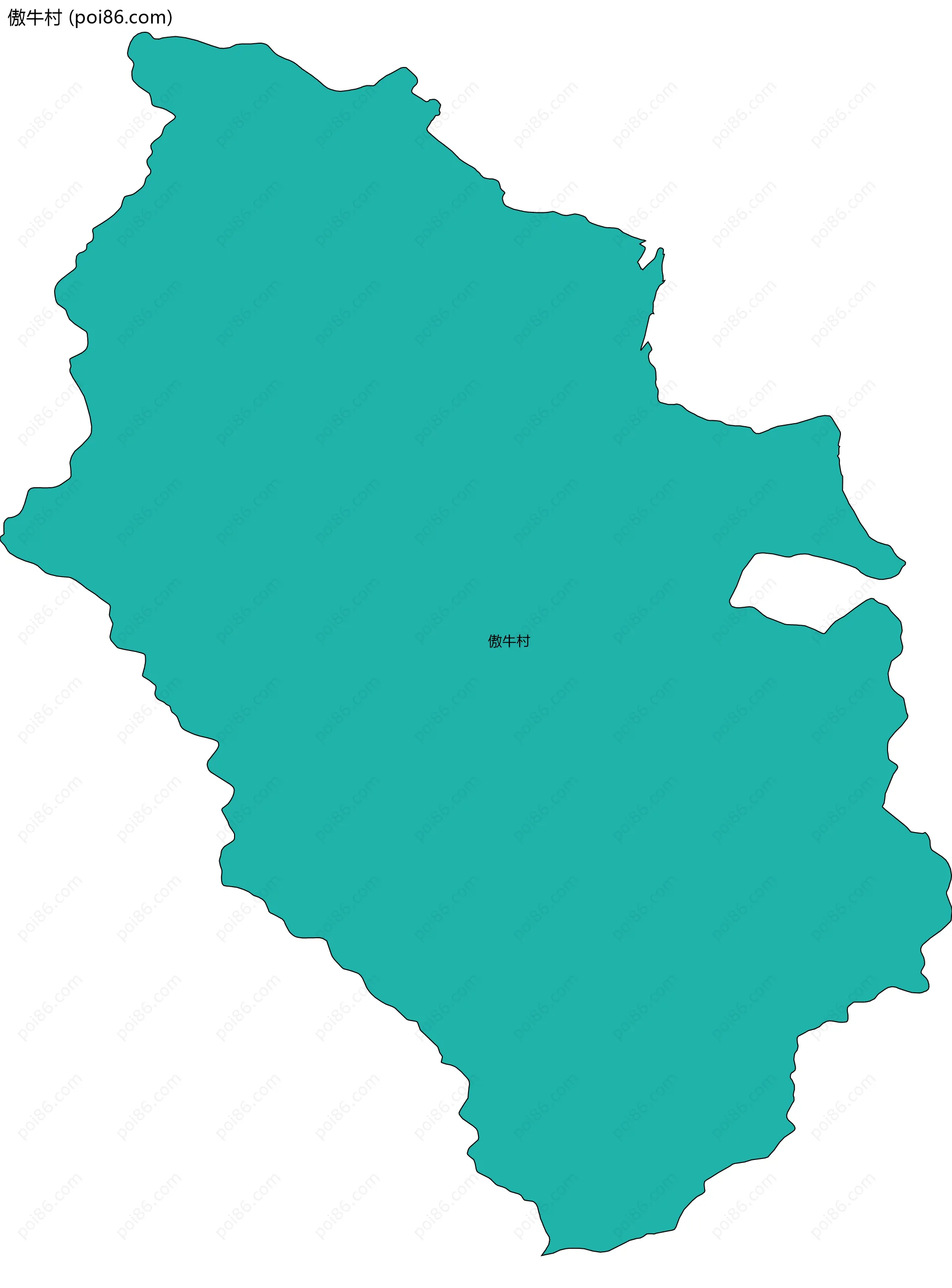 傲牛村边界地图