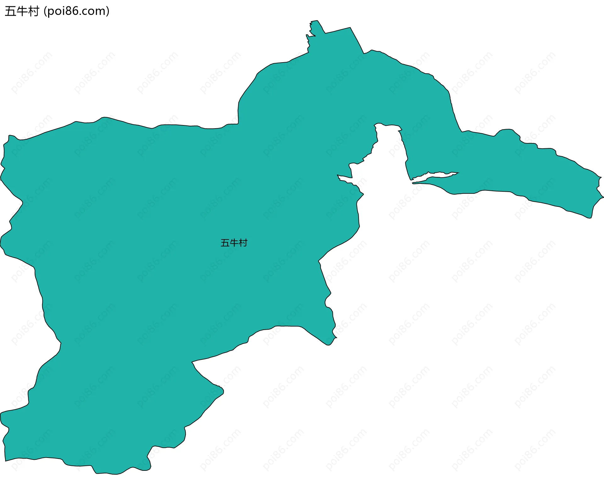 五牛村边界地图