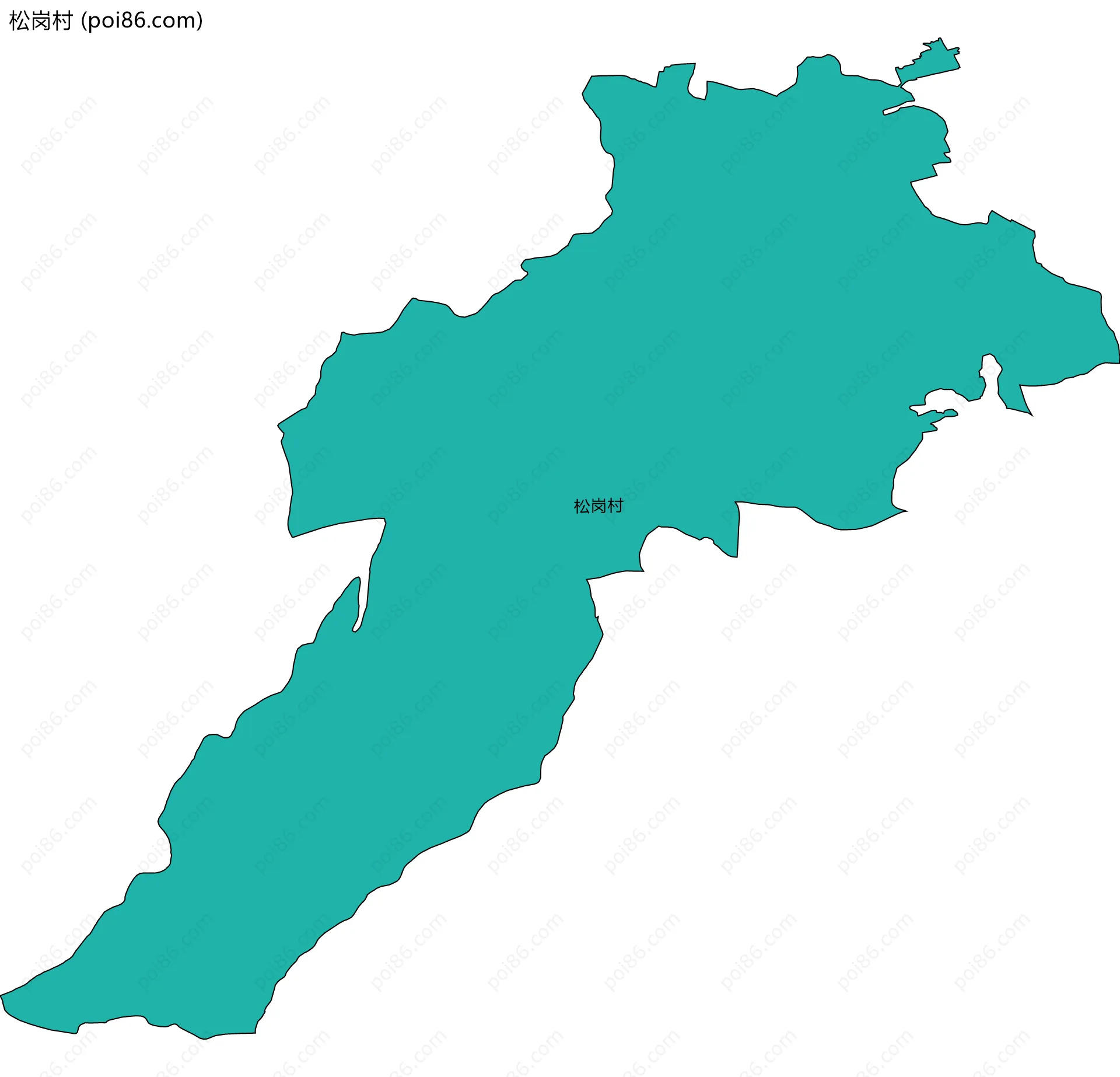 松岗村边界地图